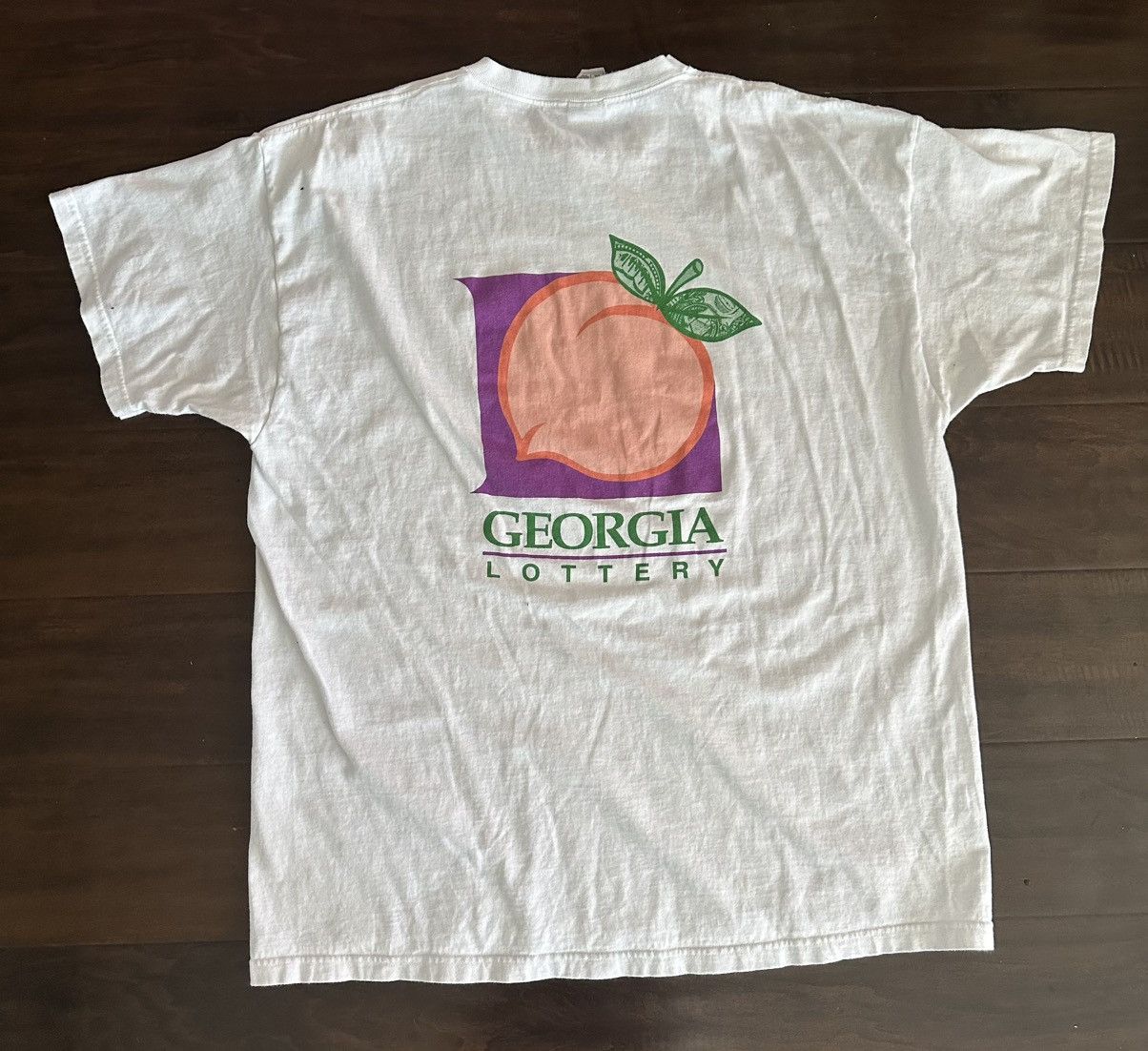 Fruit Of The Loom × Vintage Vintage Georgia Lottery Shirt Size US XL / EU 56 / 4 - 4 Thumbnail