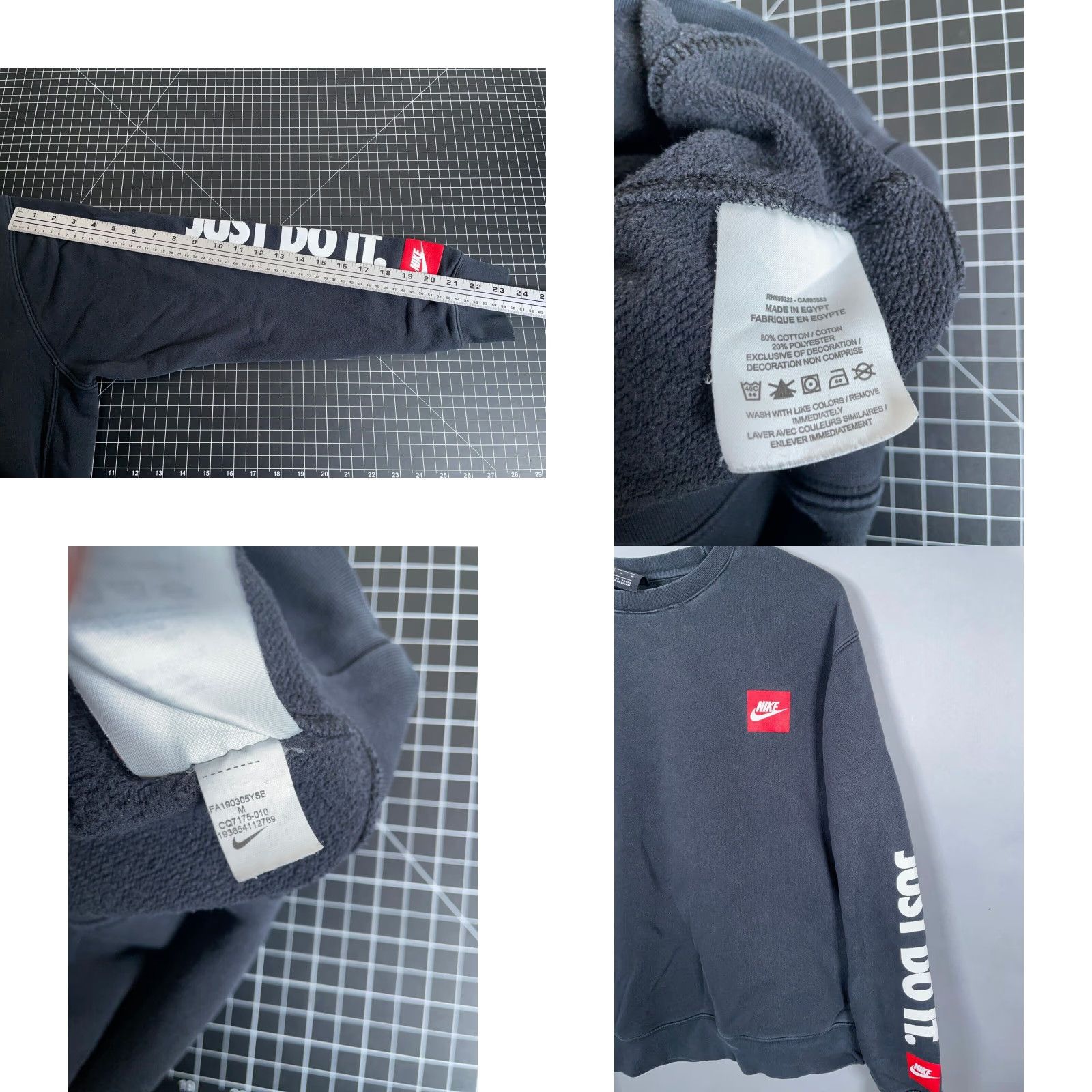Nike Nike Just Do It Spell Out Sweatshirt Adult Medium Black Crewneck Swoosh Logo Size US M / EU 48-50 / 2 - 8 Thumbnail