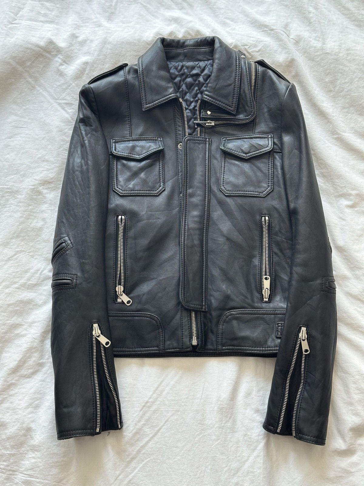 Hedi Slimane Stud Homme L-Zip Leather Jacket | Grailed