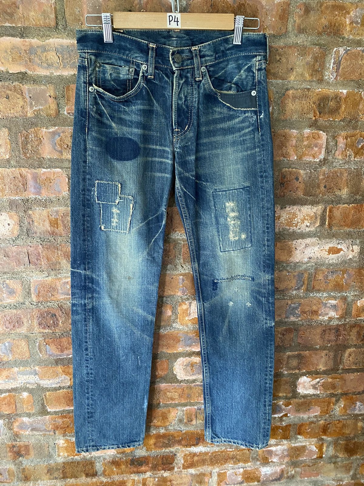 Kapital Vtg DMG Domino whisker patchwork distresses denim Size US 29 - 2 Thumbnail