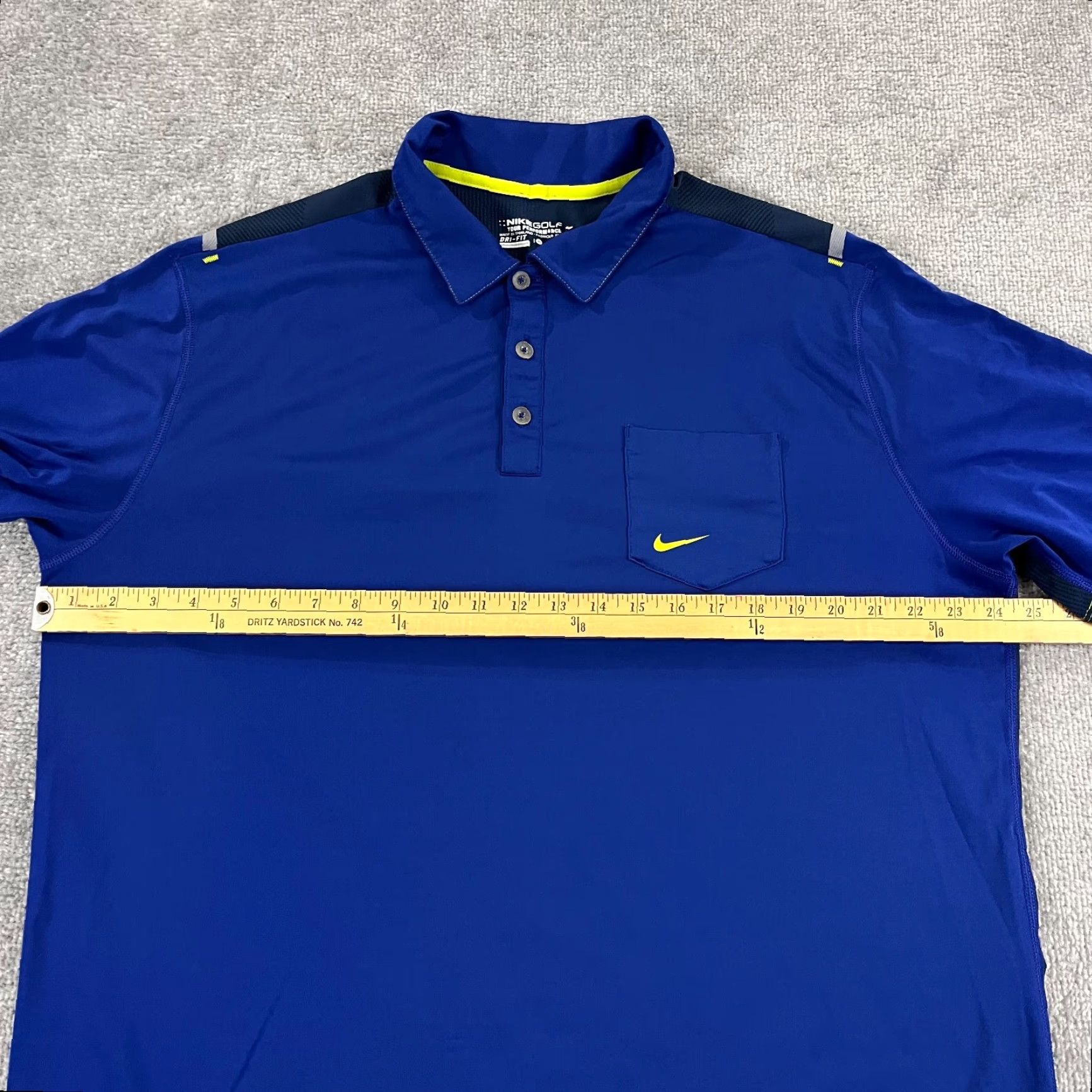 Nike VINTAGE Nike Polo Shirt Mens XL Blue Geometric Nike Tour Performance Golf Sport Size US XL / EU 56 / 4 - 6 Thumbnail