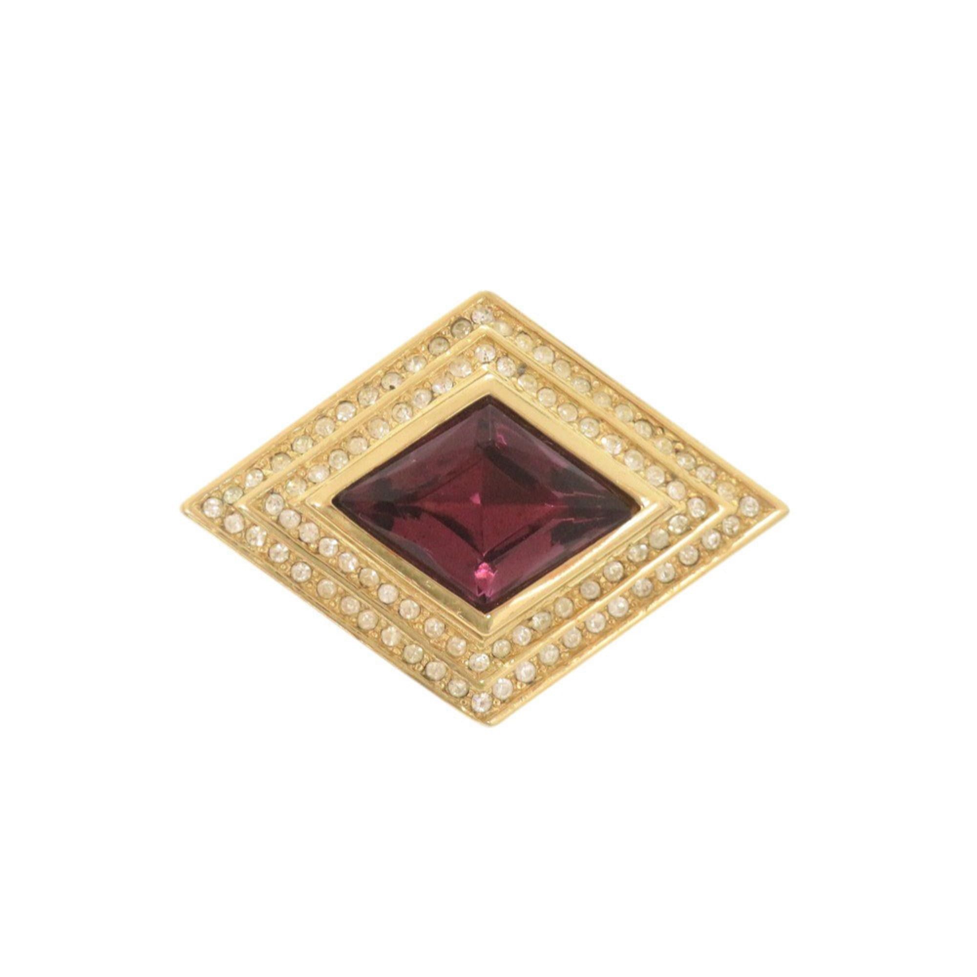 Dior Excellent condition Christian Dior metal rhinestone colored stone gold brooch 0086 Size ONE SIZE - 1 Thumbnail