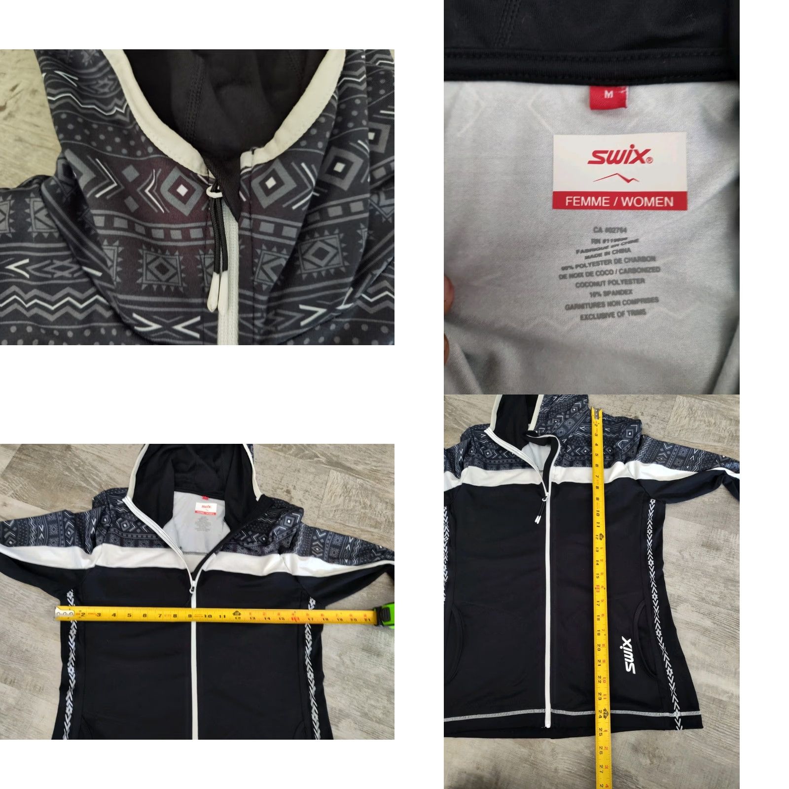 Vintage VINTAGE Swix Women's Tista Mid-Layer Top Skiing Aztec Print Black M Size M / US 6-8 / IT 42-44 - 8 Thumbnail