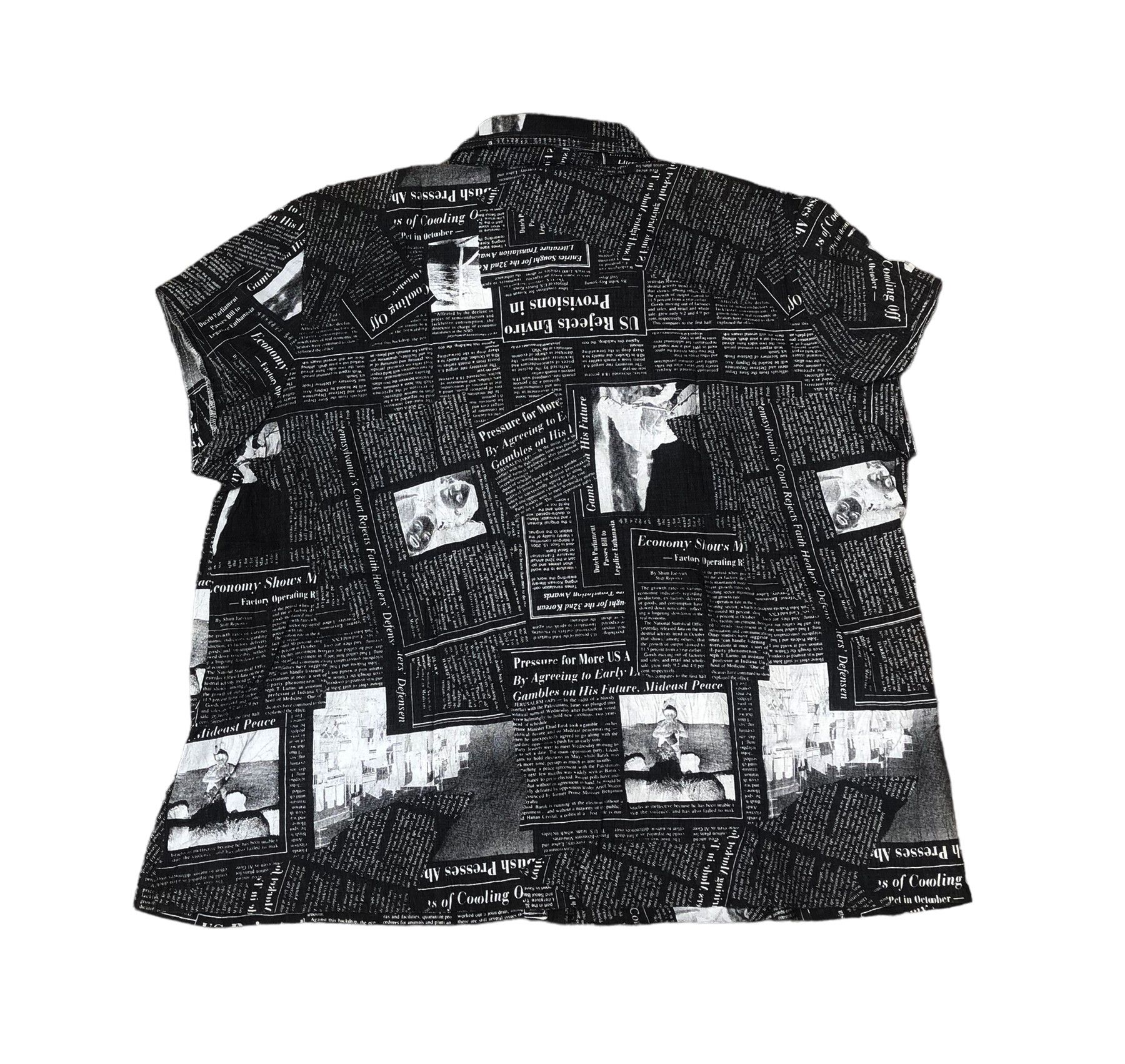 Designer × Issey Miyake SANDRA SOULOS Newspaper Button Up Shirt Designer Size XXL / US 16-18 / IT 52-54 - 9 Thumbnail