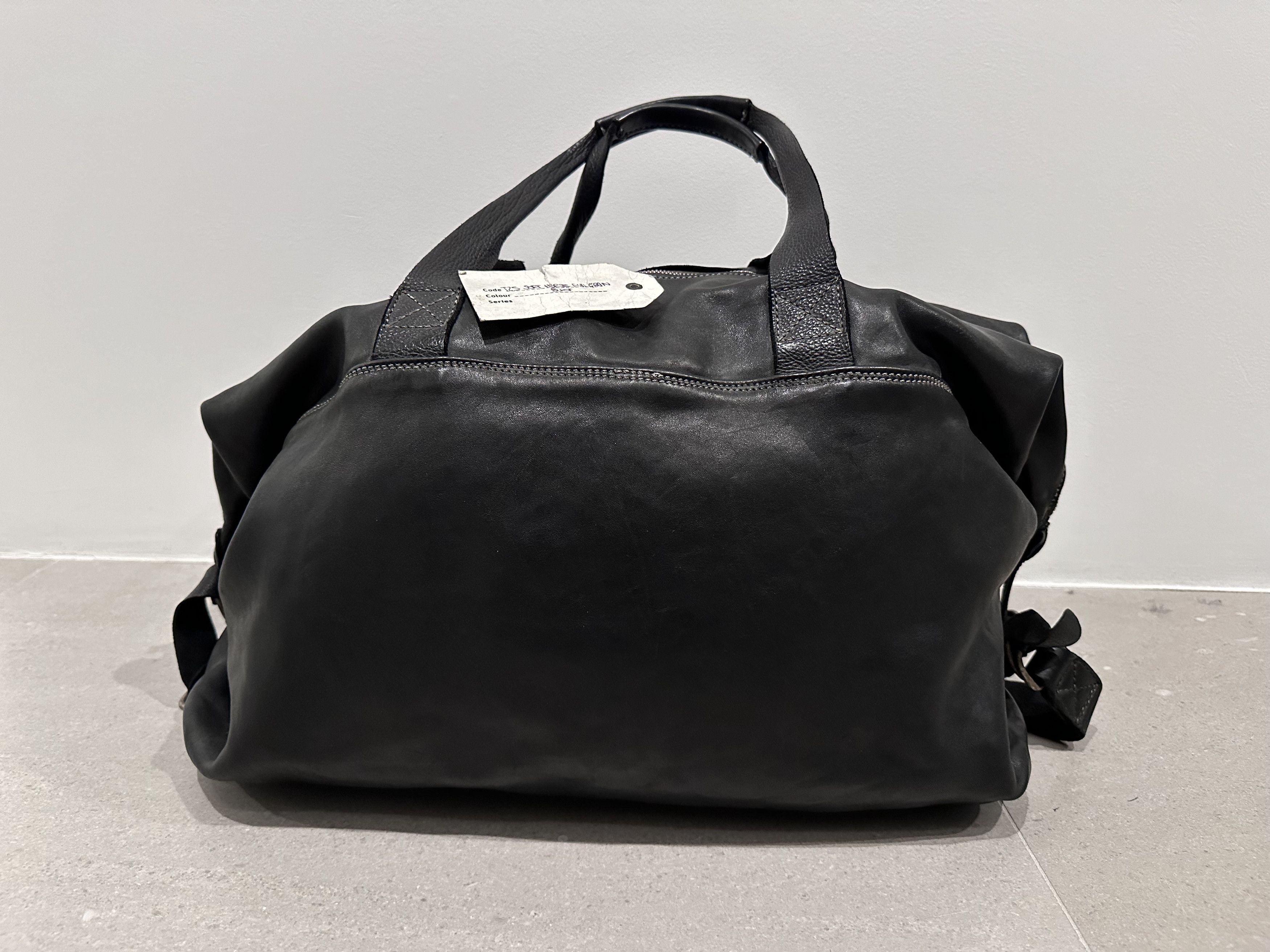 image of Guidi T2S Soft Horse Full Grain Leather Bag in Black, Men's