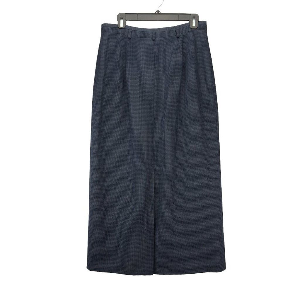 Other VTG Upcycled Academia Blue Button-Down Midi Skirt sz 13 / L Size 34" / US 12 / IT 48 - 3 Thumbnail