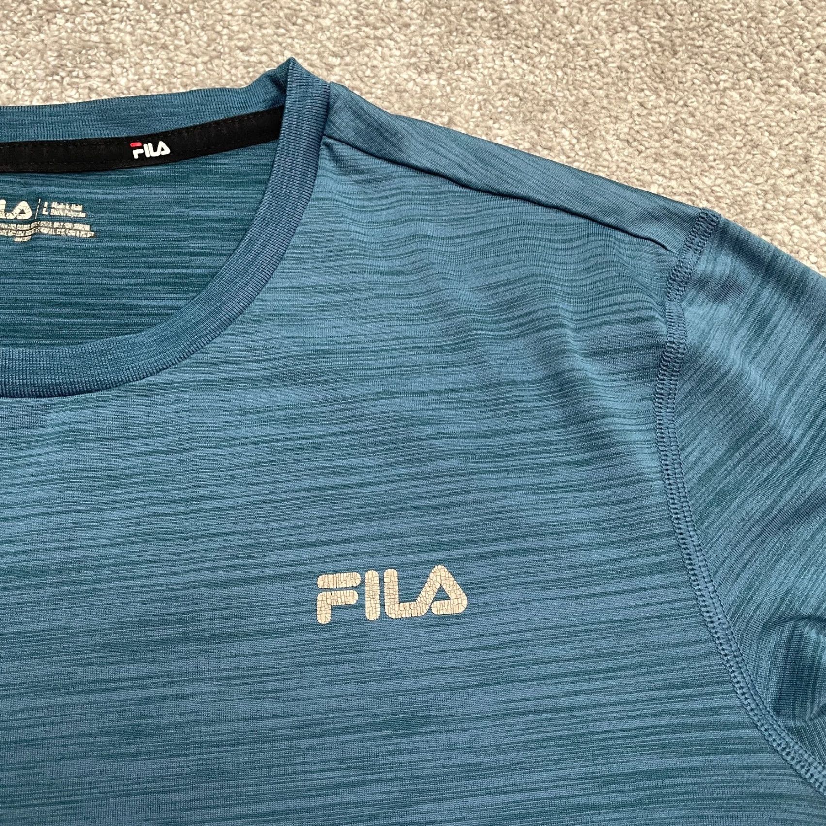 Fila FILA Active T-Shirt Mens Large Heather Blue Crew Neck Short Sleeve Athletic Tee Size US L / EU 52-54 / 3 - 3 Thumbnail