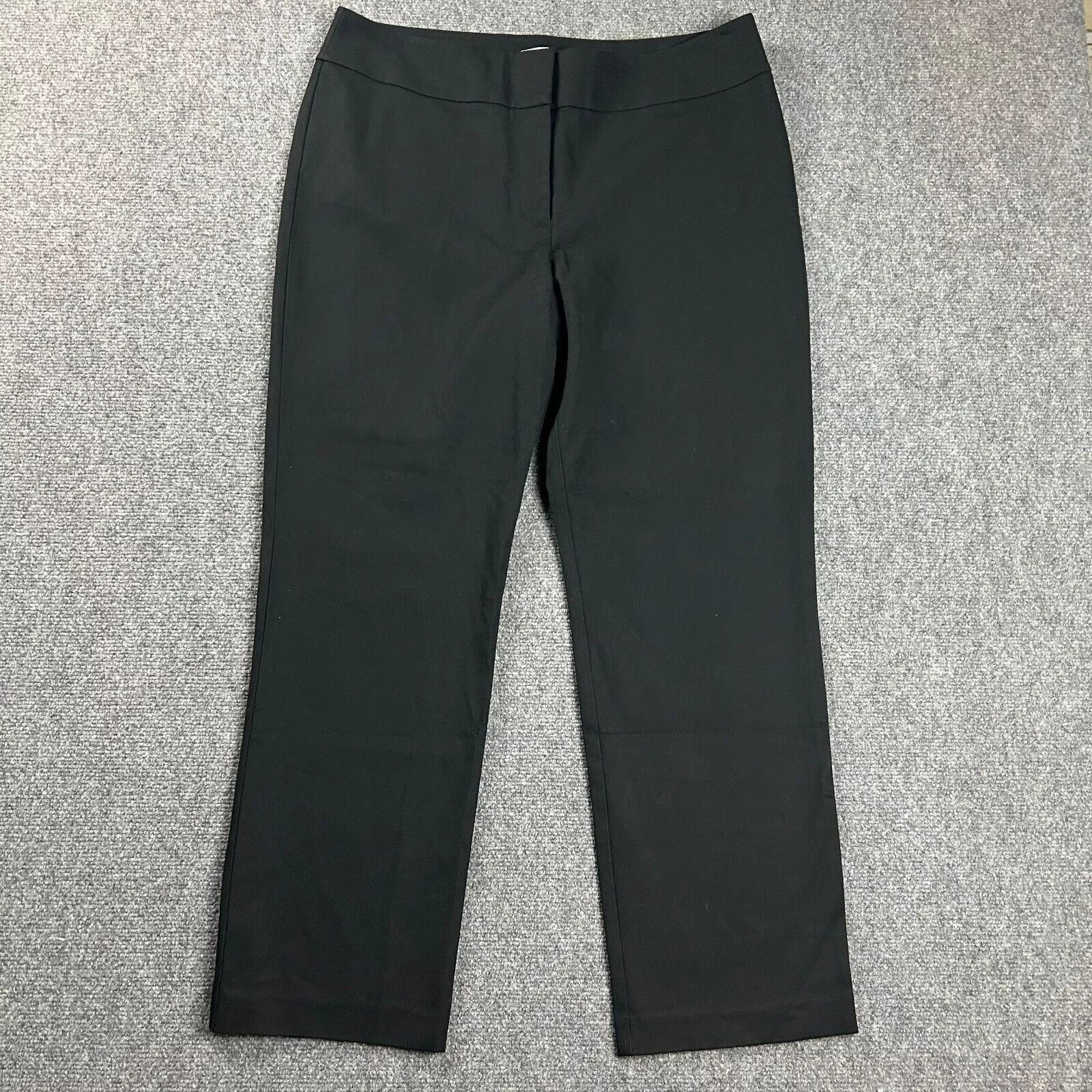 Chicos Chico's Pants Womens 2.5 Short Black Straight Leg Trousers Size 36" / US 14 / IT 50 - 1 Thumbnail