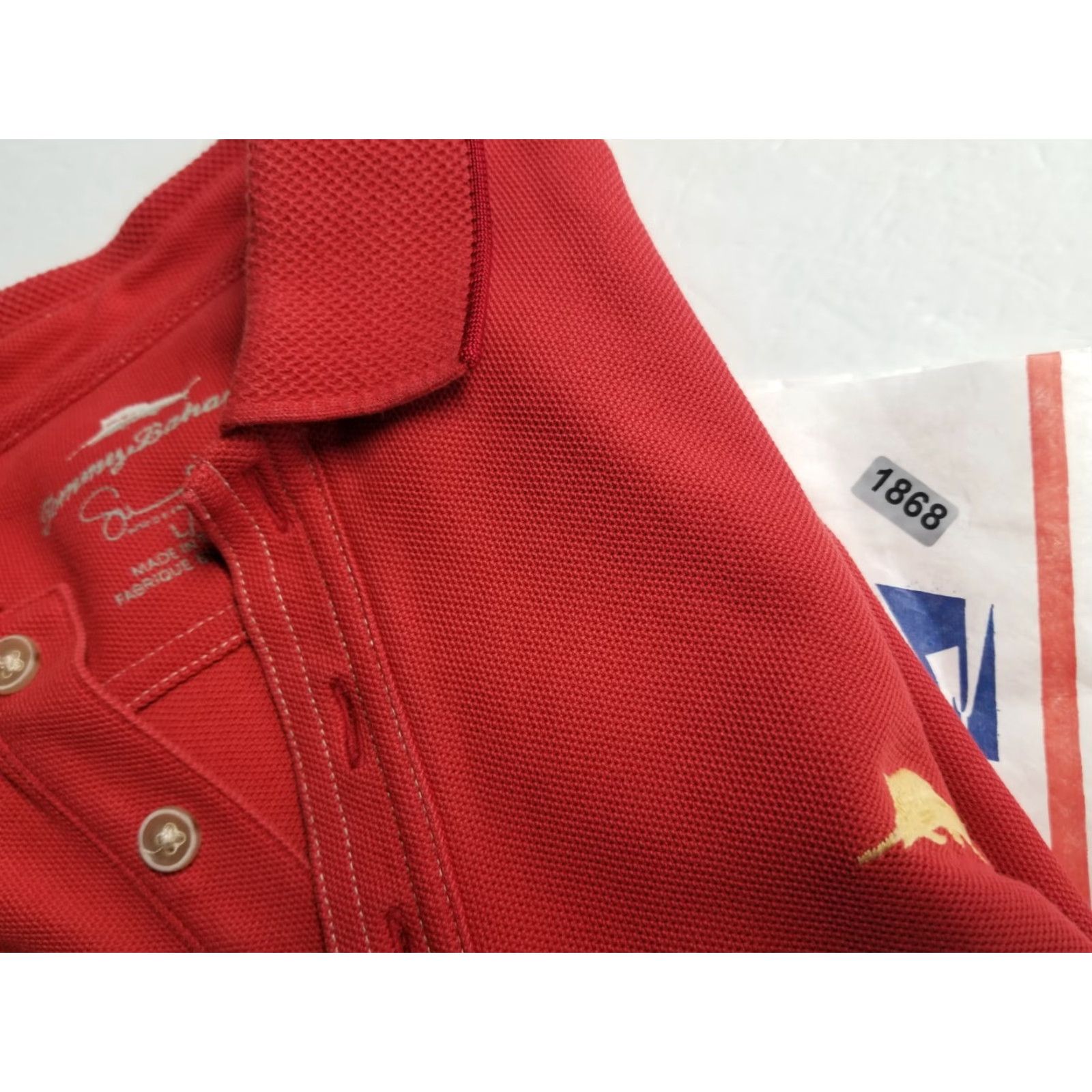 Tommy Bahama TOMMY BAHAMA Polo Shirt Men L Orange SU-PIMA Cotton Short Sleeve Collared Button Knit Cotton Blend Solid Colorful Size US L / EU 52-54 / 3 - 7 Thumbnail