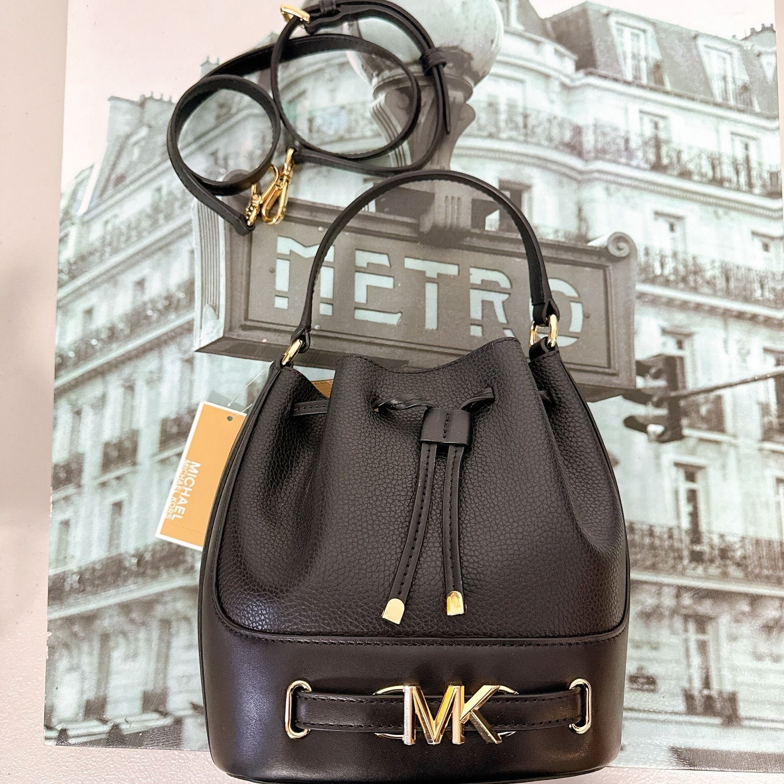 Michael Kors Michael Kors 35S3G6RM8T Reed Medium Pebbled Leather Bucket Size ONE SIZE - 6 Thumbnail