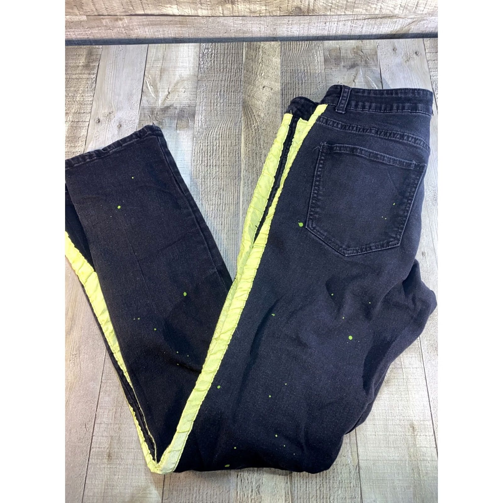 Reason Reason Jeans Men Black Neon Skinny 32x32 Regular 32 Inseam Size US 32 / EU 48 - 3 Thumbnail
