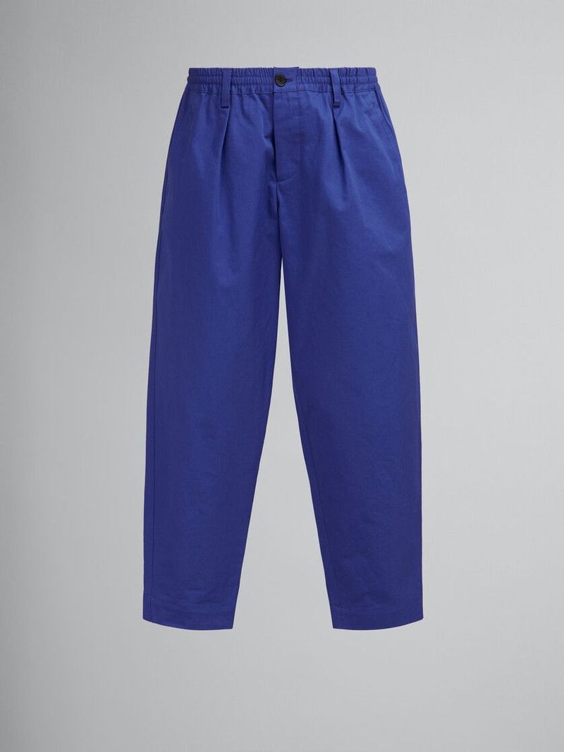 Marni o1w1db11125 Organic Gabardine Trousers in Blue Size US 36 / EU 52 - 1 Thumbnail