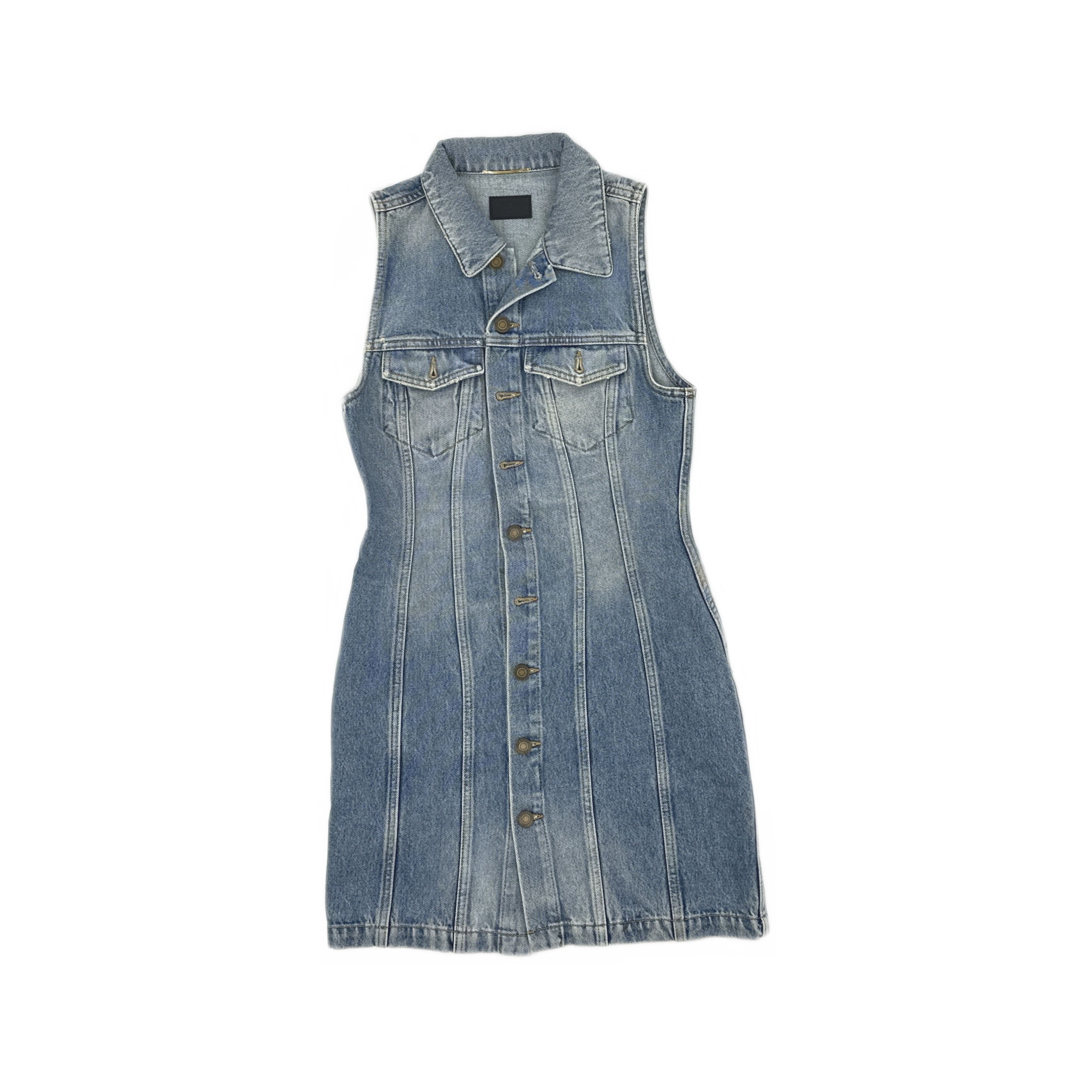 Saint Laurent Paris Saint Laurent Sleeveless Denim Dress Size 36 Size XS / US 0-2 / IT 36-38 - 1 Thumbnail