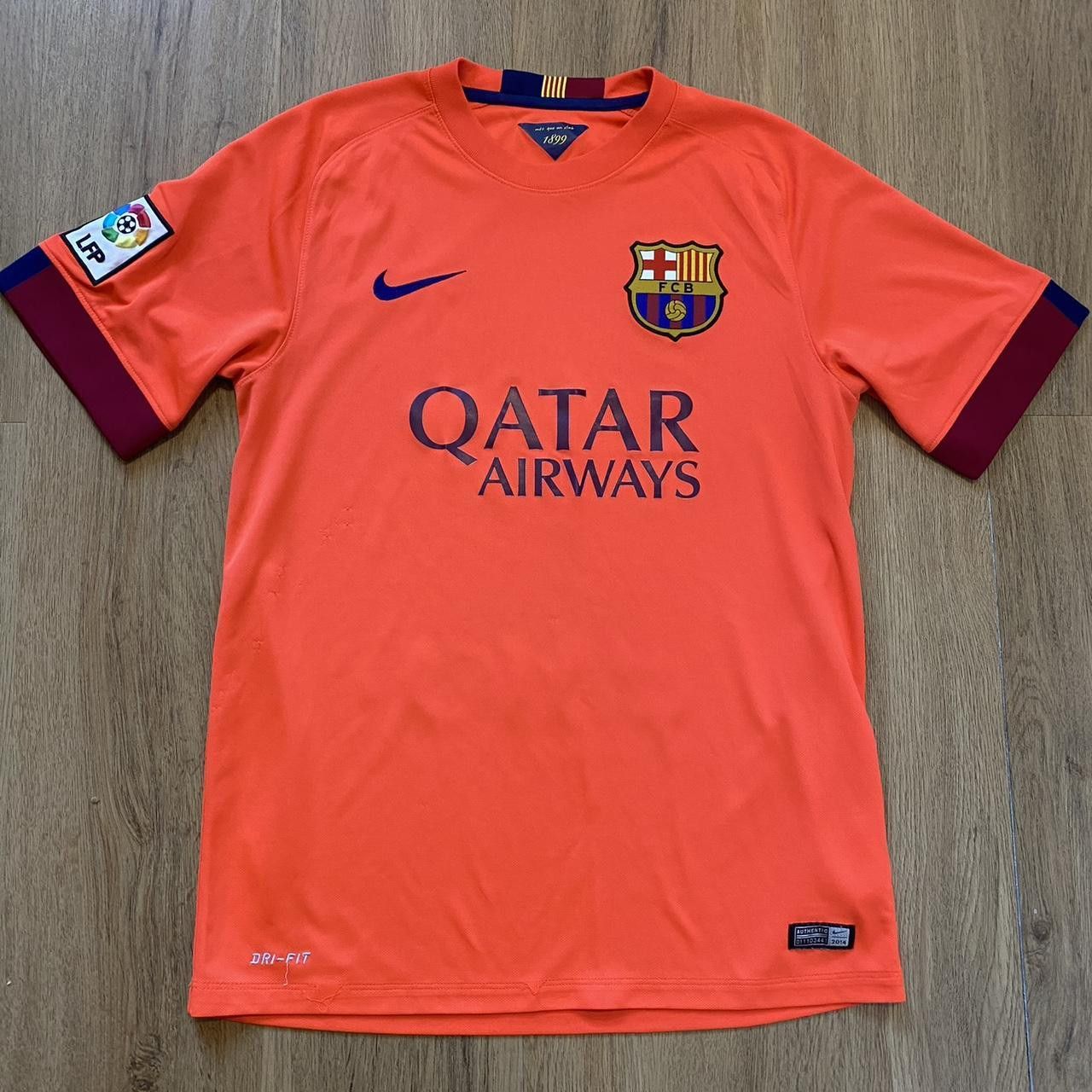 Nike 2014-15 FC Barcelona Nike Away Football Shirt Messi La Liga Size US M / EU 48-50 / 2 - 1 Thumbnail