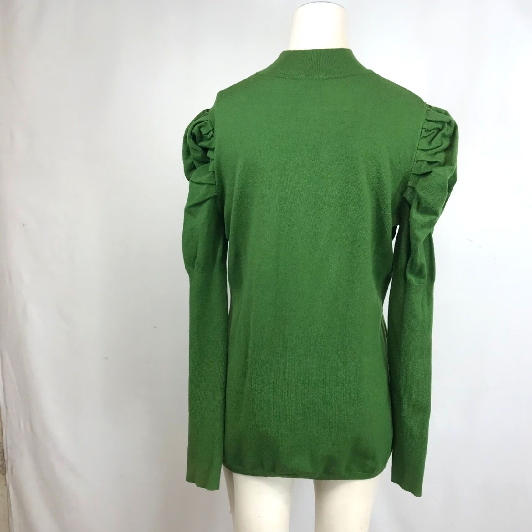 Vintage Easel Green Mock Neck Puff Sleeve Sweater Women L Size L / US 10 / IT 46 - 5 Thumbnail