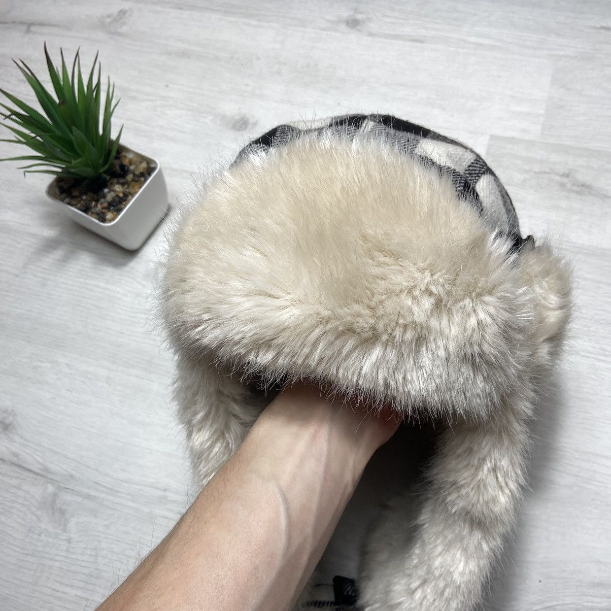 Hysteric Glamour × Vintage 📌 Vintage Fur Fuzy Mohair Y2K Ushanka Hat Size ONE SIZE - 2 Thumbnail