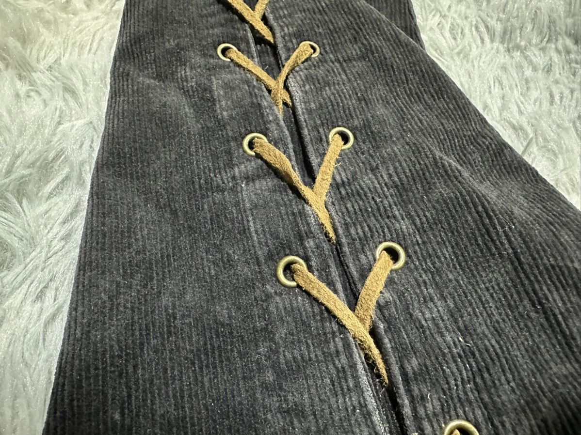 Tornado Mart 🔥Sick Y2K Japanese Laces Up Flared Corduroy Pants Size US 30 / EU 46 - 5 Thumbnail