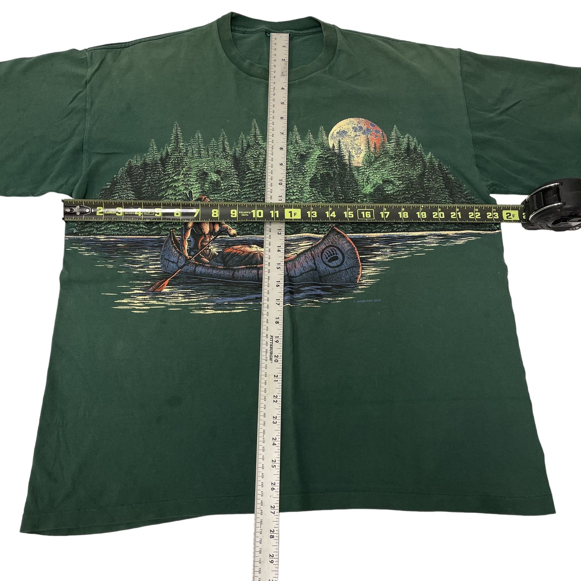 Other Vtg Habitat XCII Green FOREST NATIVE AMERICAN CHIEF T Shirt Size US XL / EU 56 / 4 - 6 Thumbnail