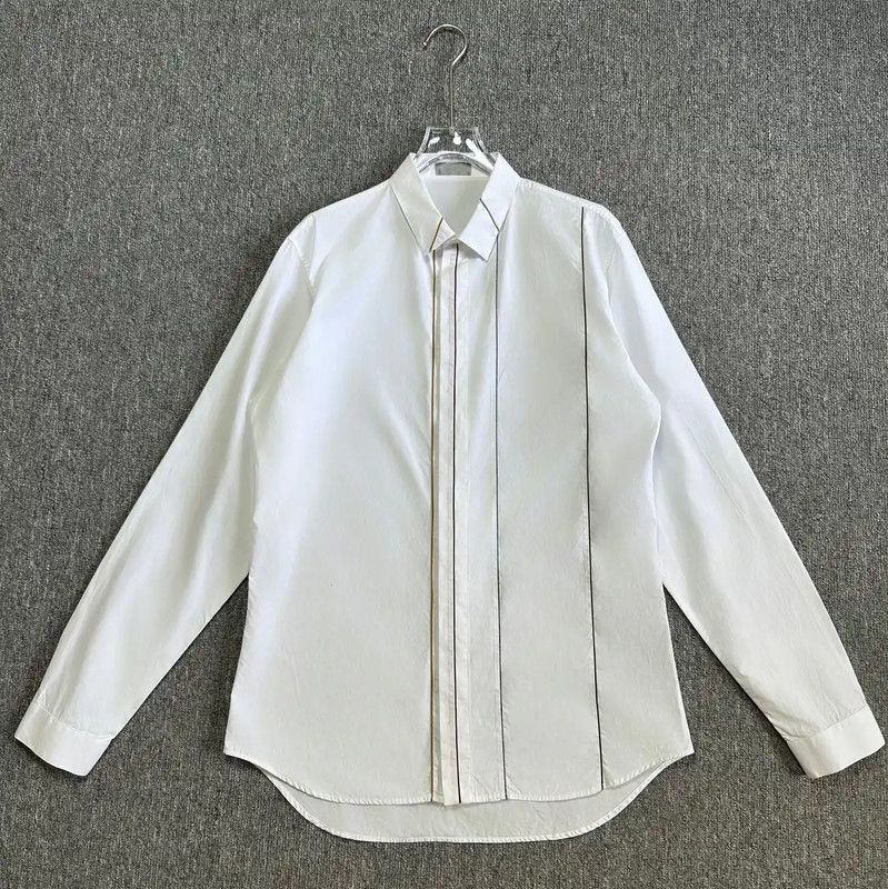Dior Dior White Cotton Long Sleeve Shirt for Men 0089 Size US L / EU 52-54 / 3 - 1 Thumbnail