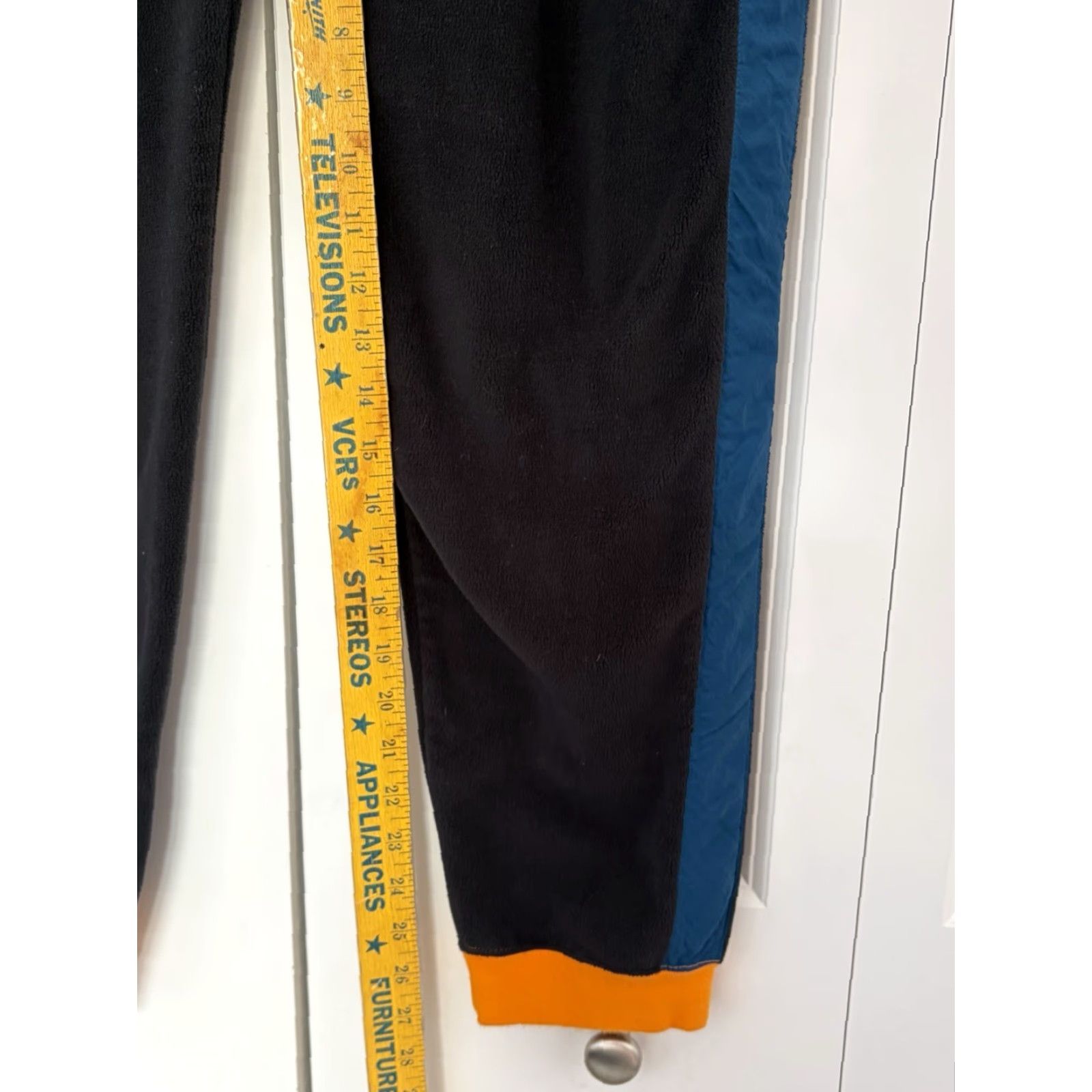 Nike Nike NSW Polar Fleece Colorblock Joggers Womens Sweatpants XL Black Swoosh Logo Hand Pockets Tapered Leg Athleisure Buzzword Nylon Stripe Size 40" / US 18 - 3 Thumbnail