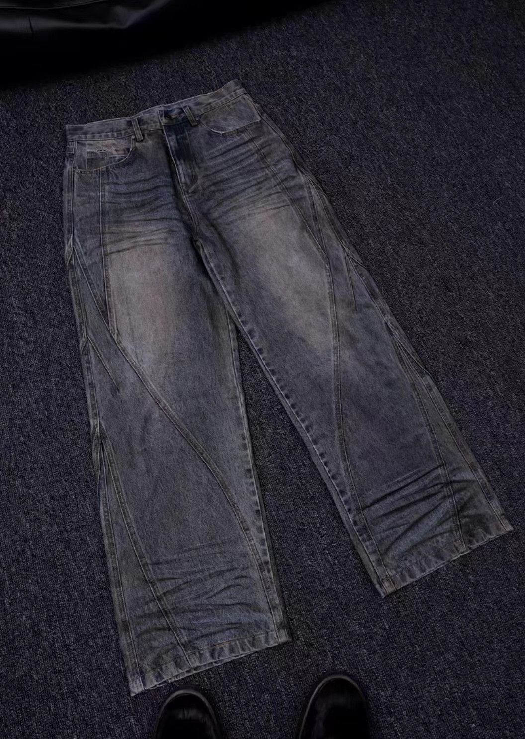 Japanese Brand × Jean Distressed muddy stained design texture ruined jeans Size US 32 / EU 48 - 8 Thumbnail
