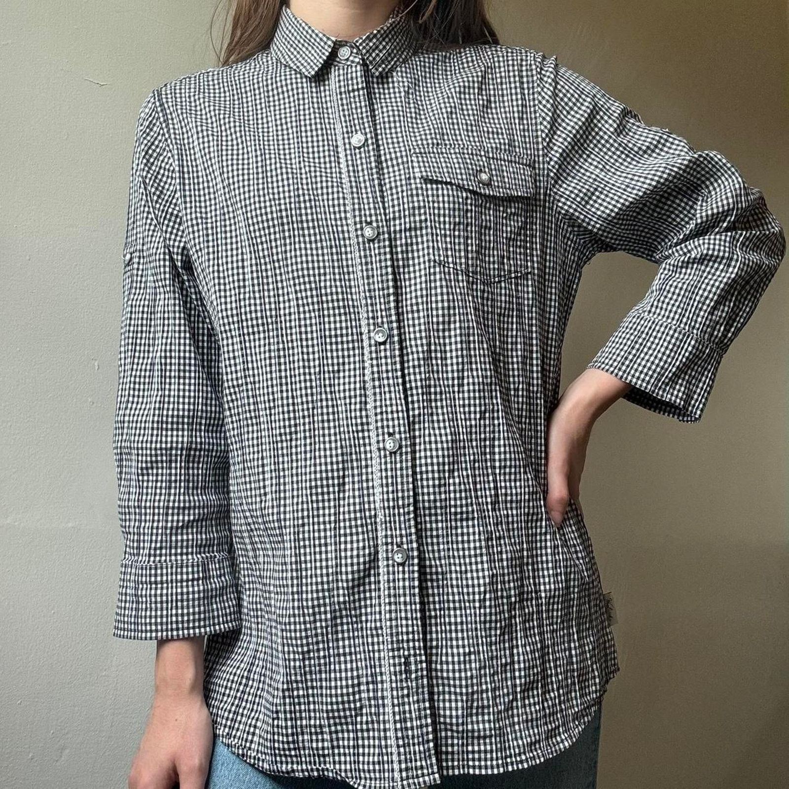 Woolrich Woolen Mills Vintage Woolrich Black White Gingham Button Down Top Small Size S / US 4 / IT 40 - 1 Thumbnail