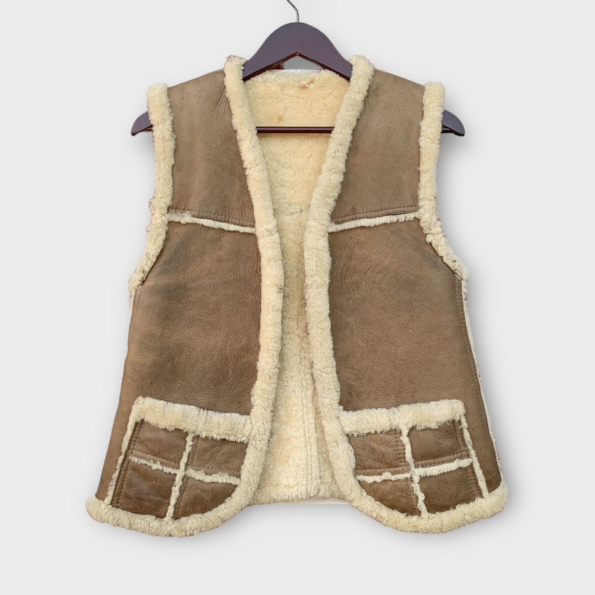 Vintage Vintage Handcrafted By Homestead Sheepskin Sherling Vest Size US S / EU 44-46 / 1 - 4 Thumbnail