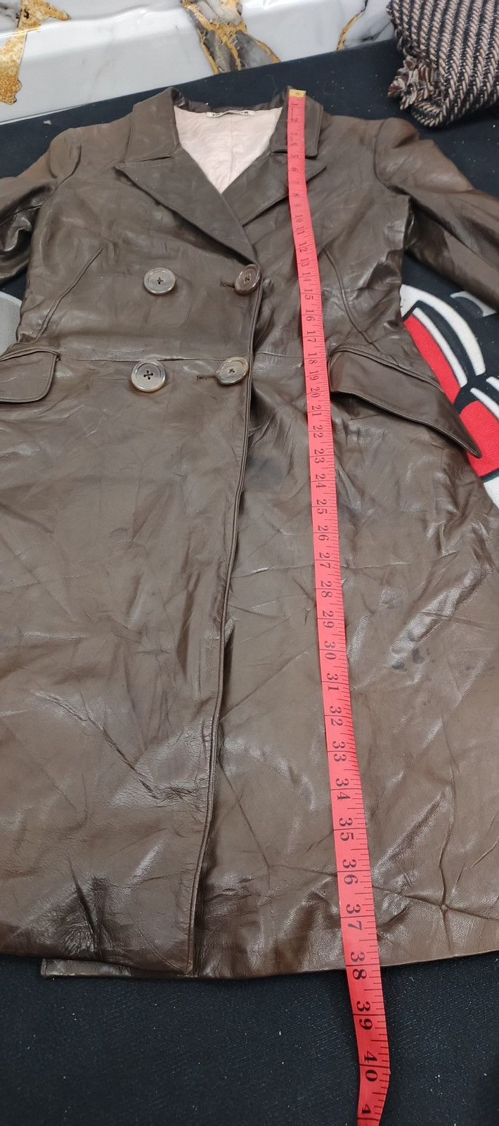 Jil Sander JIL SANDER LETHER DOUBLE-BREASTED COAT - Brown - IT 34 Size XXS / US 00 / IT 34 - 12 Thumbnail
