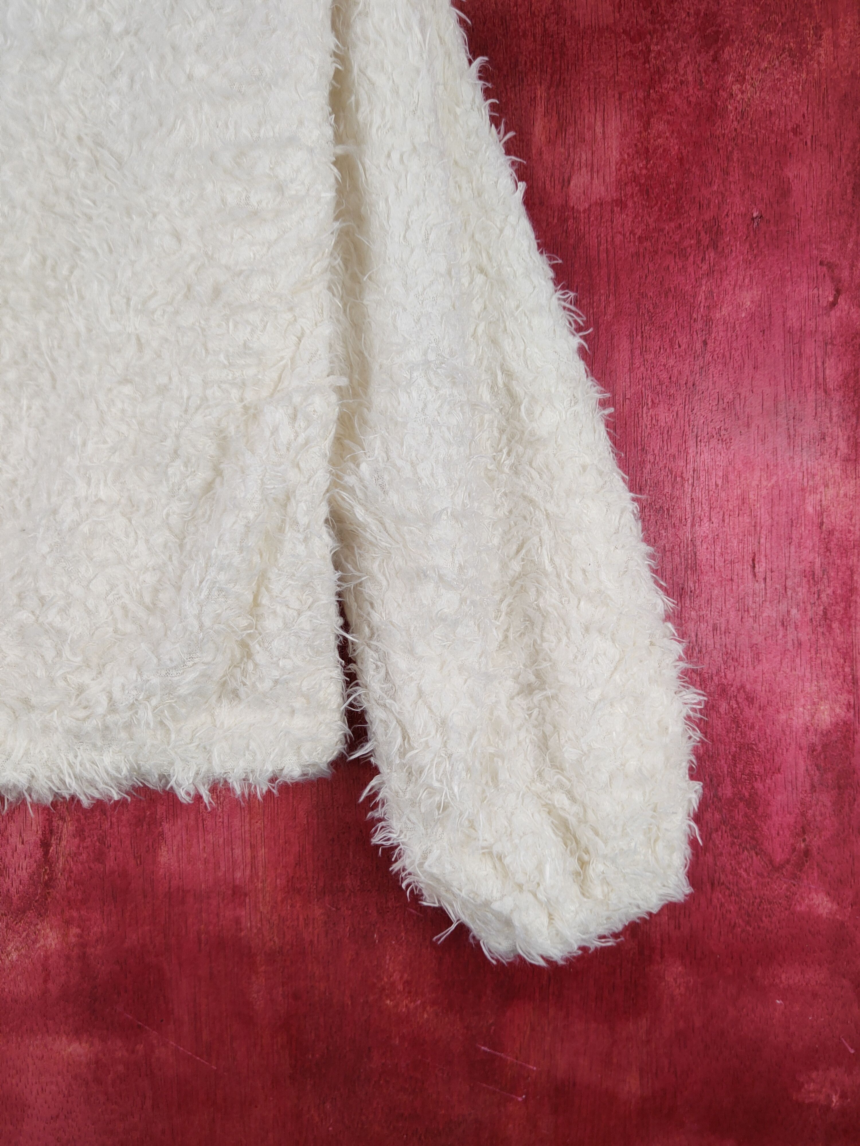 Japanese Brand × Vintage Chip Clip Ivory Shag Shaggy Fur Mohair Knitwear #S191905 Size M / US 6-8 / IT 42-44 - 6 Thumbnail