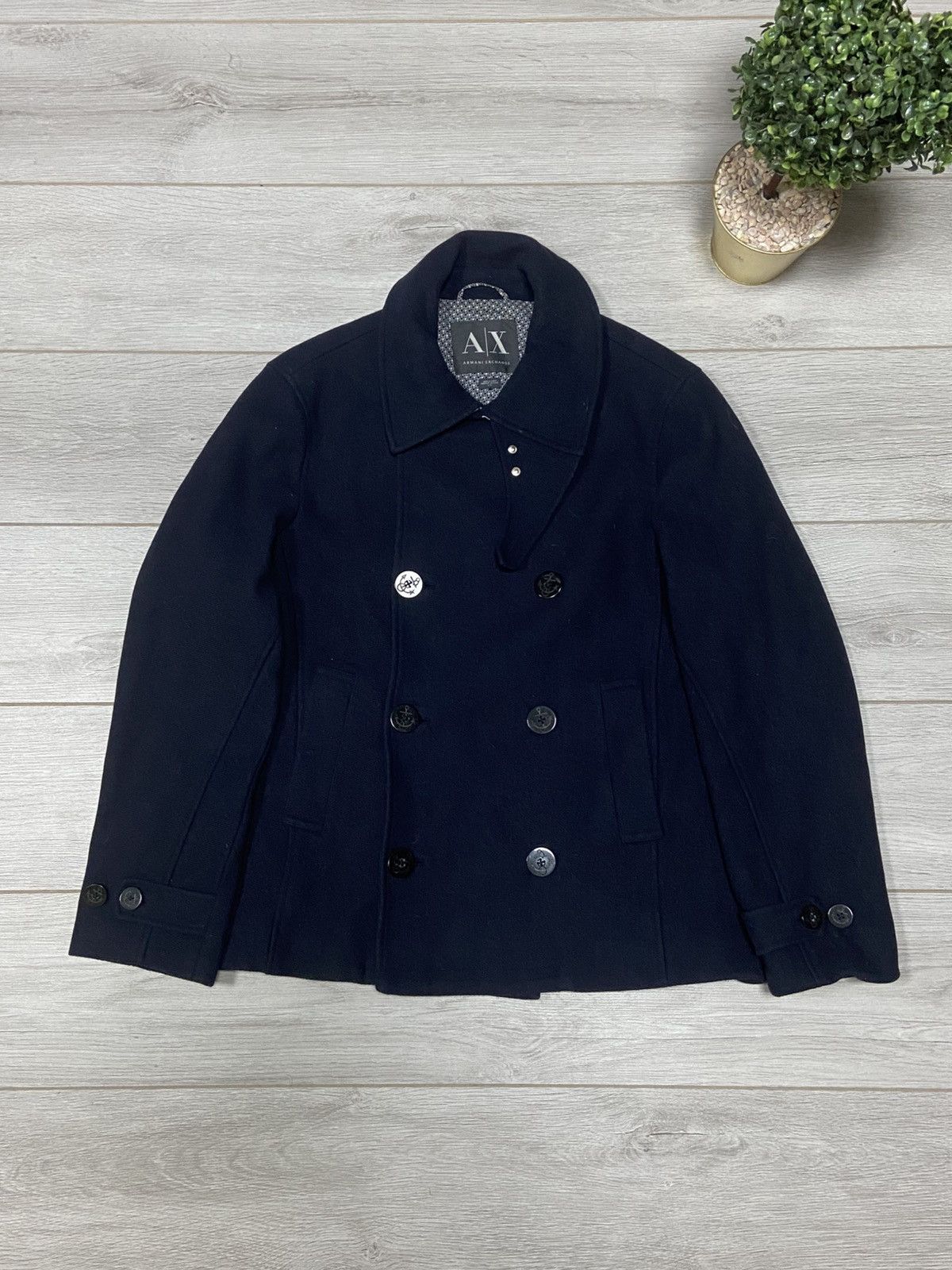 Armani Exchange Mens Armani Exchange Wool Coat Blazer jacket Size US L / EU 52-54 / 3 - 1 Thumbnail