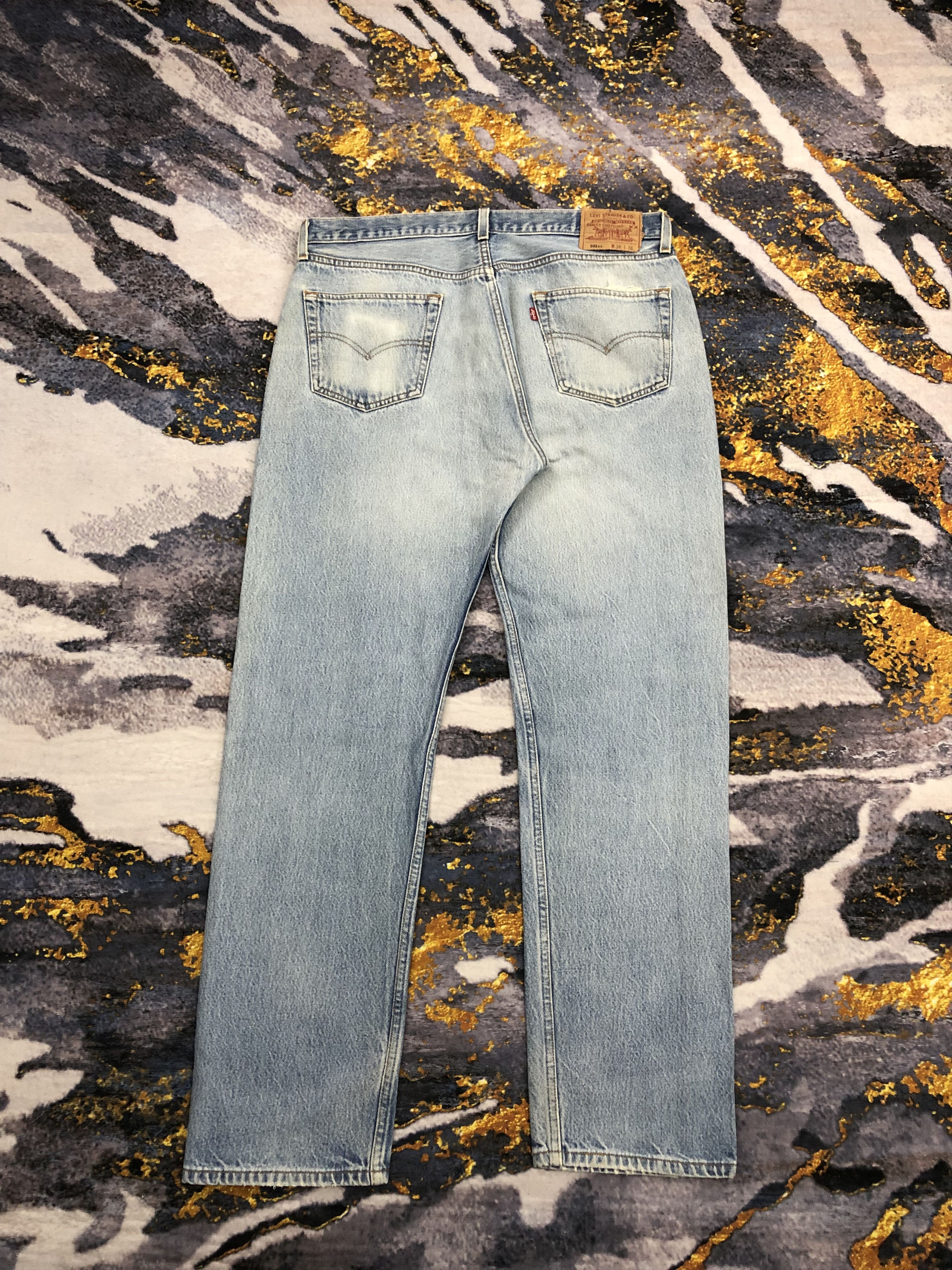 Levi's Vintage 90s Levis 501 Faded Blue Button Fly Jeans DPP0040 Size US 36 / EU 52 - 3 Thumbnail