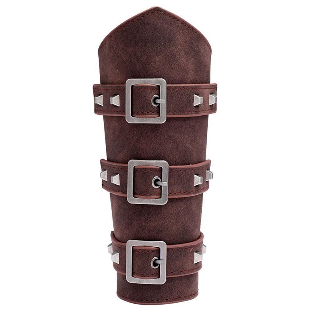 Leather Cosplay Leather Armor Viking Pirate Knight Gauntlet Bracelet Size ONE SIZE - 1 Thumbnail