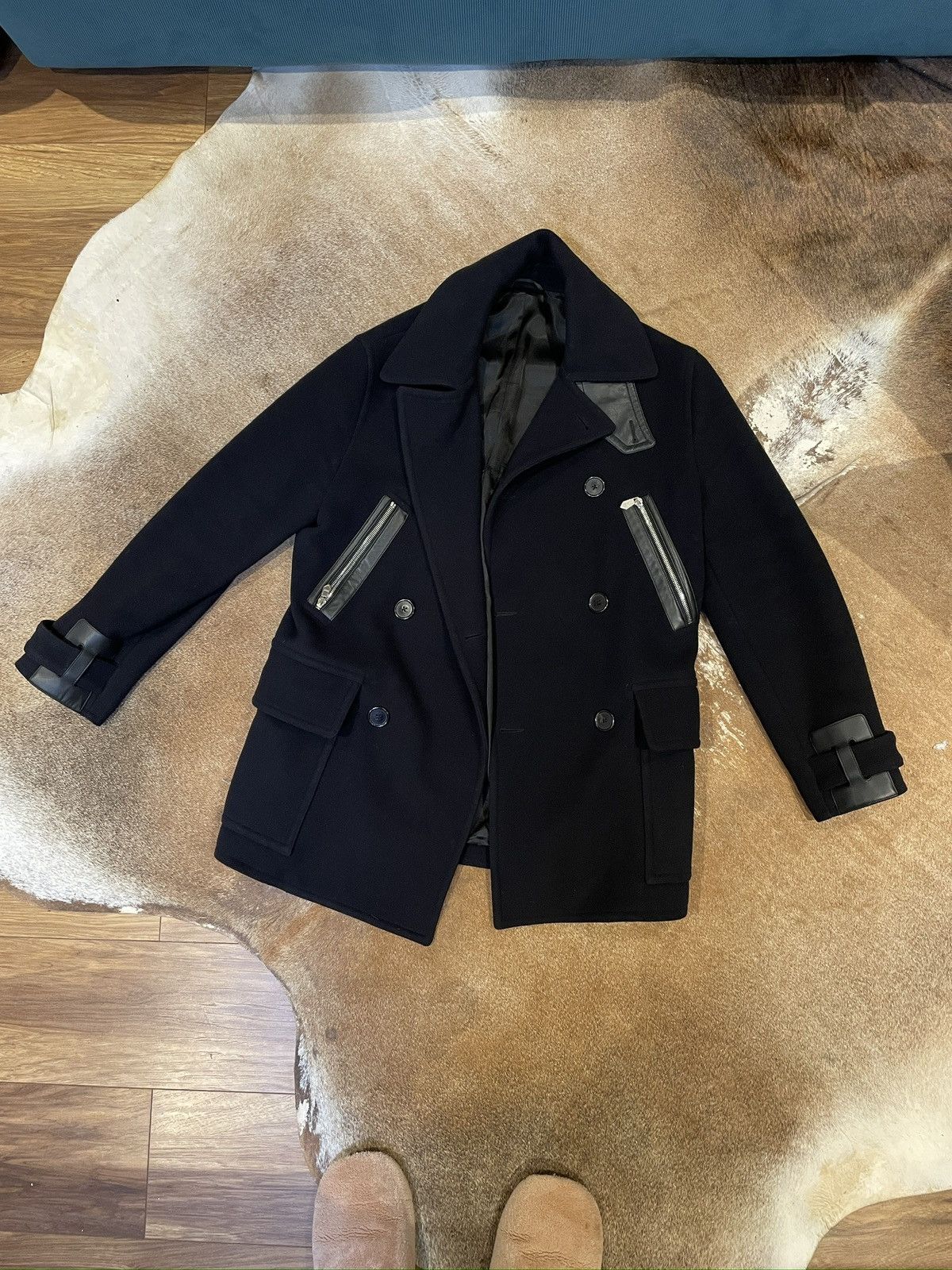 Hermes Hermes Pea Coat with Leather details Size US M / EU 48-50 / 2 - 1 Thumbnail