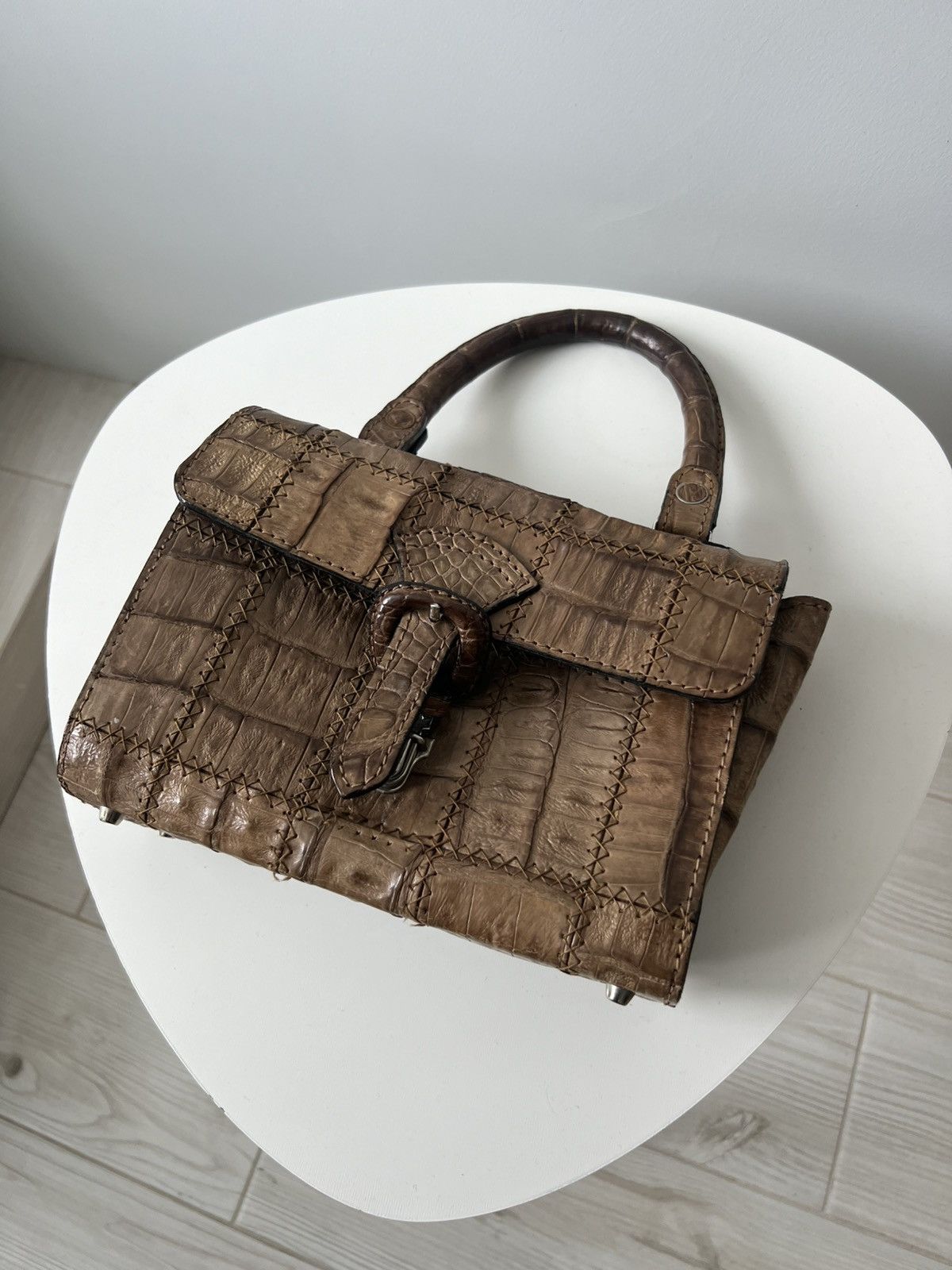 Vintage Vintage Women's Leather bag Crocodile Leather Made By Jaguar Size ONE SIZE - 8 Thumbnail