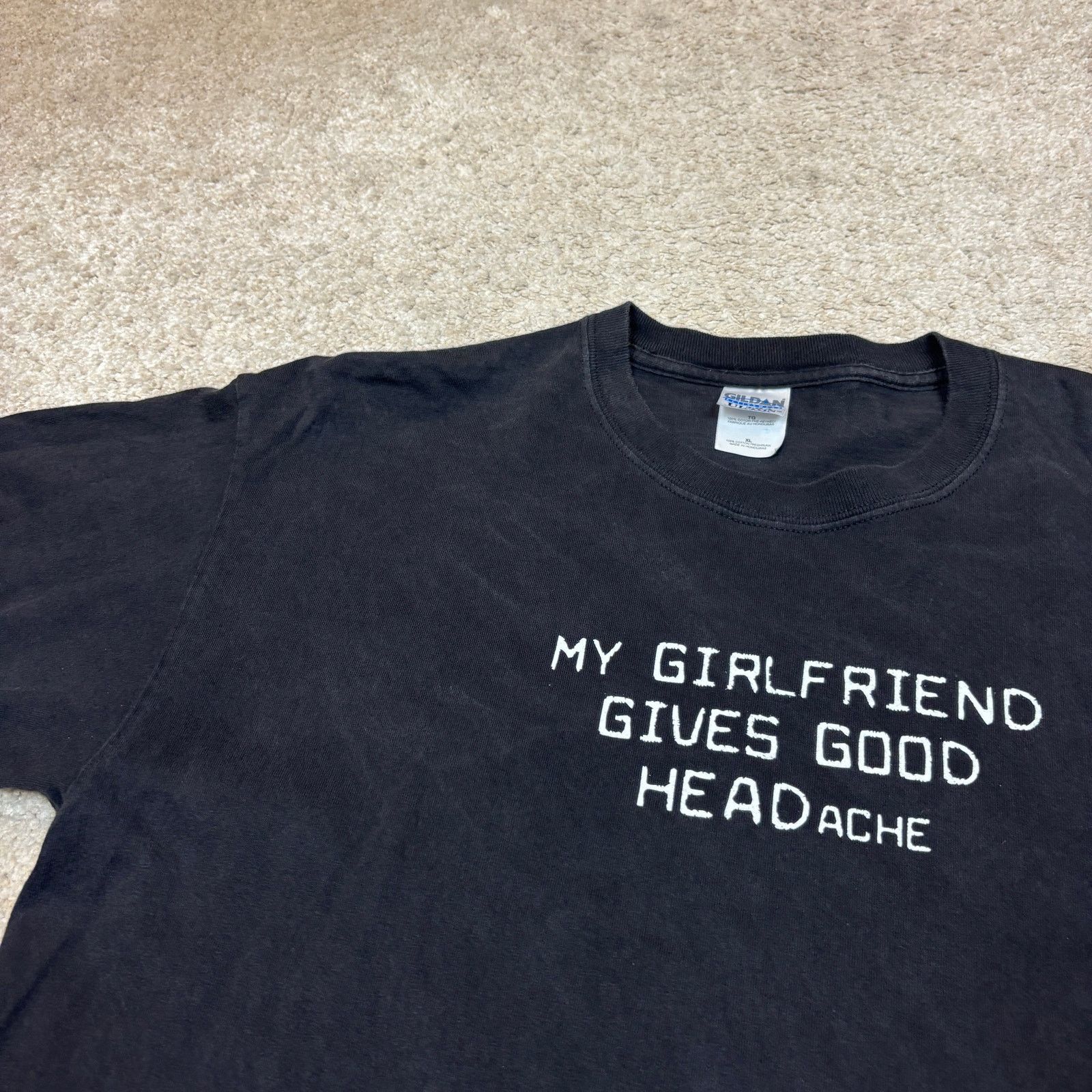 Vintage Vintage Funny T Shirt My Girlfriend Gives Good Headache XL Size US XL / EU 56 / 4 - 8 Thumbnail