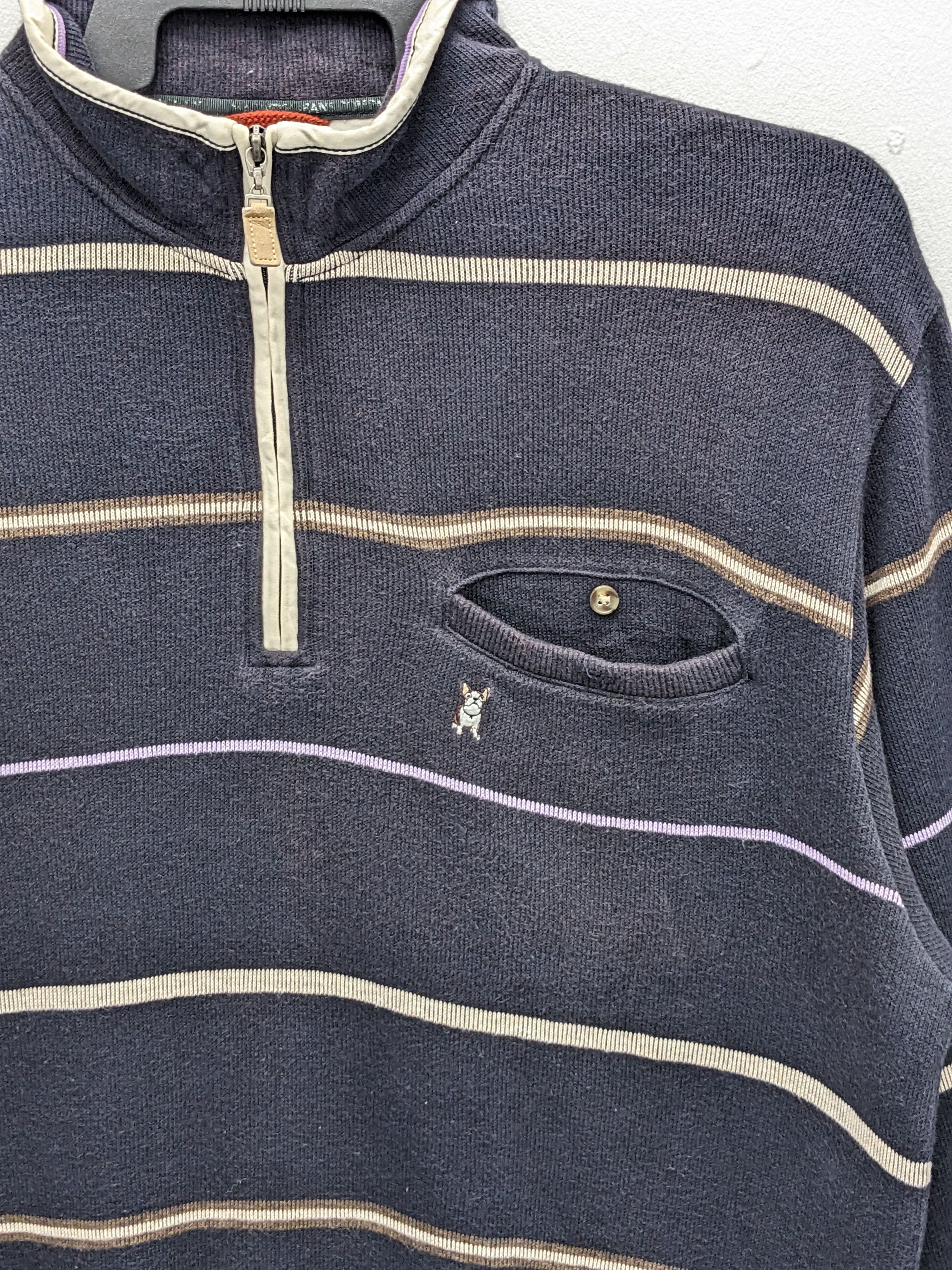 Macbeth Vintage Macbeth Jeans Co. Striped Single Pocket Sweatshirt Size US L / EU 52-54 / 3 - 3 Thumbnail