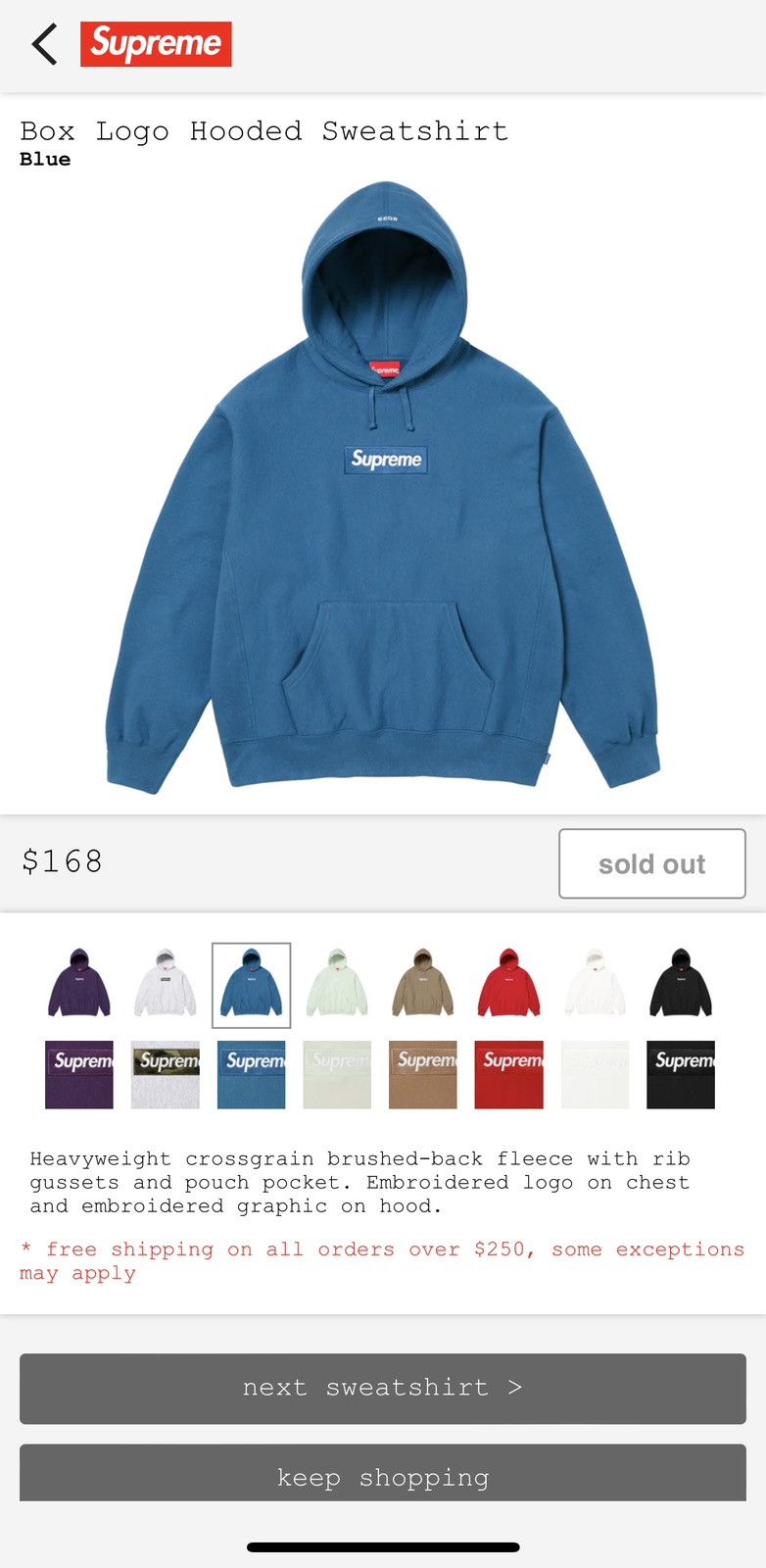 Supreme Box Logo Hooded Sweatshirt blue トップス Supreme Box Logo