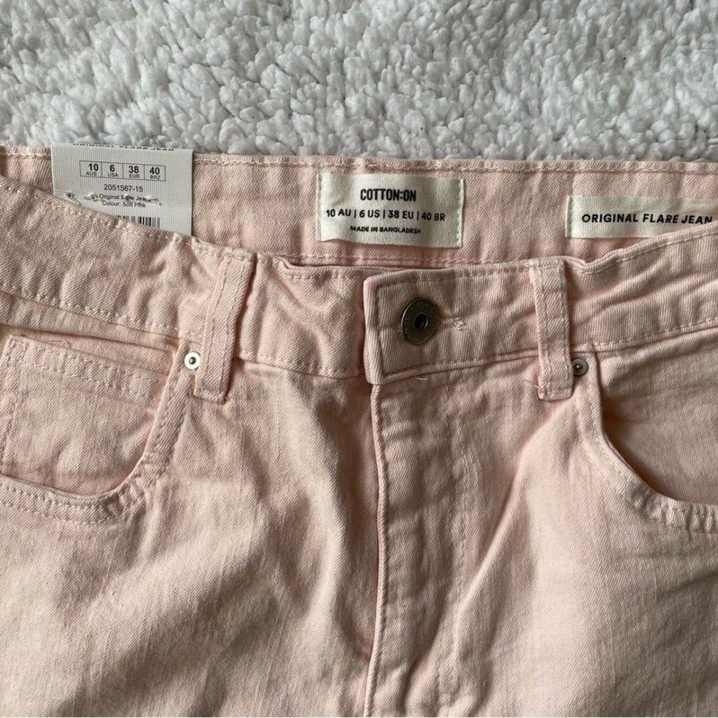 Cotton On Cotton On Original Flare Jean in Soft Pink size 6 Size 28" / US 6 / IT 42 - 5 Thumbnail