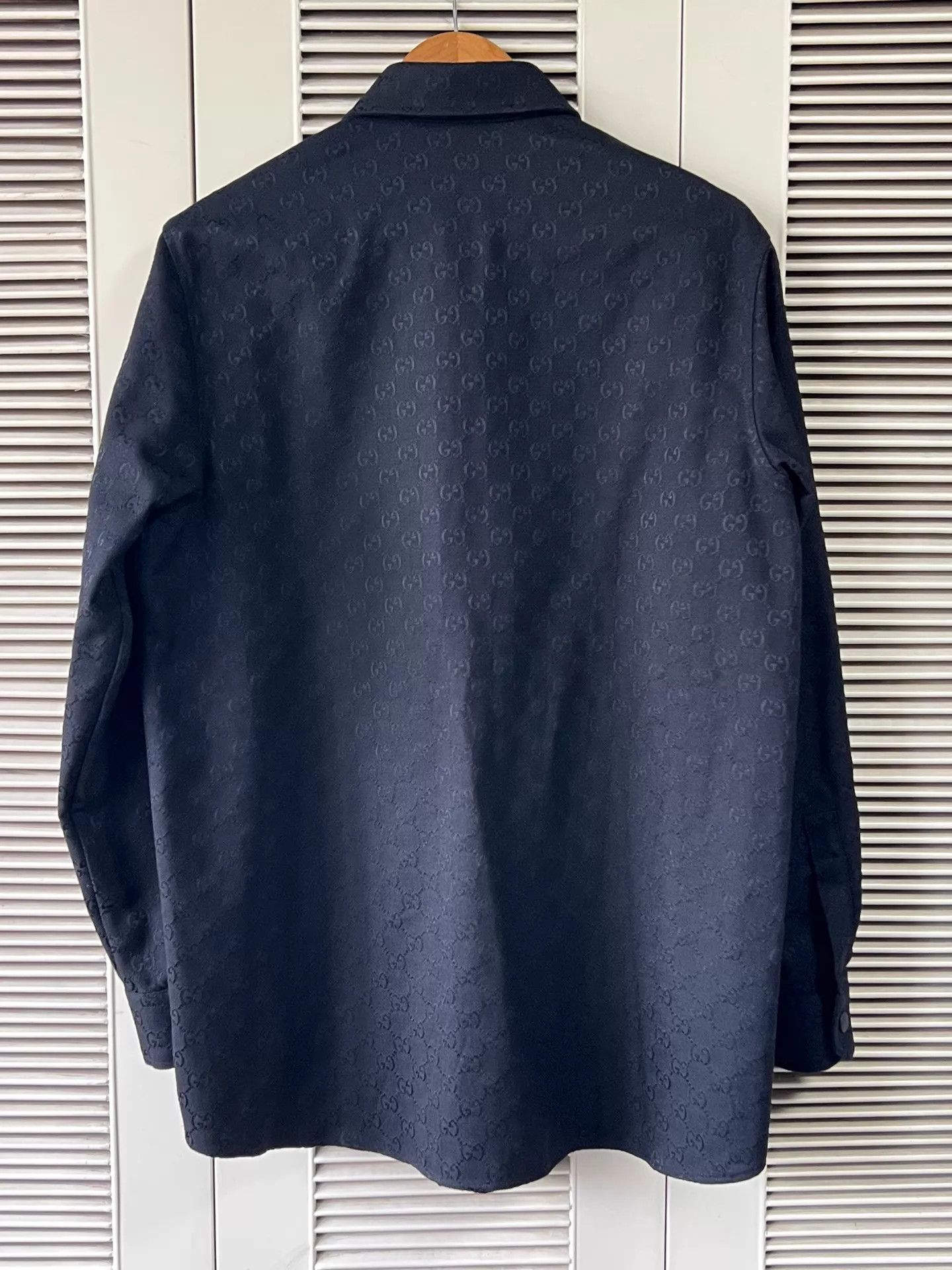 Gucci Gucci Men's Monogram Collared Shacket 42 Size US XS / EU 42 / 0 - 2 Thumbnail