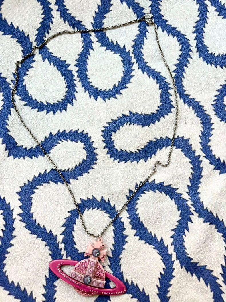 Vivienne Westwood Vivienne Westwood Saturn Pink Acrylic Necklace Size ONE SIZE - 7 Thumbnail