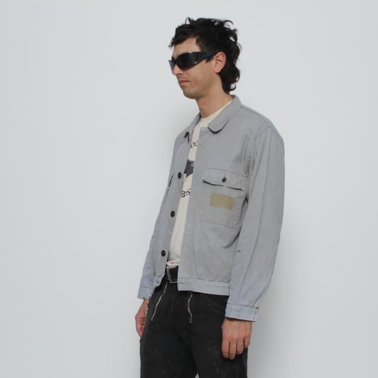 Vintage LIGHT GREY BLUE BOXY WORKWEAR JACKET BY SAFE Size US XL / EU 56 / 4 - 3 Thumbnail