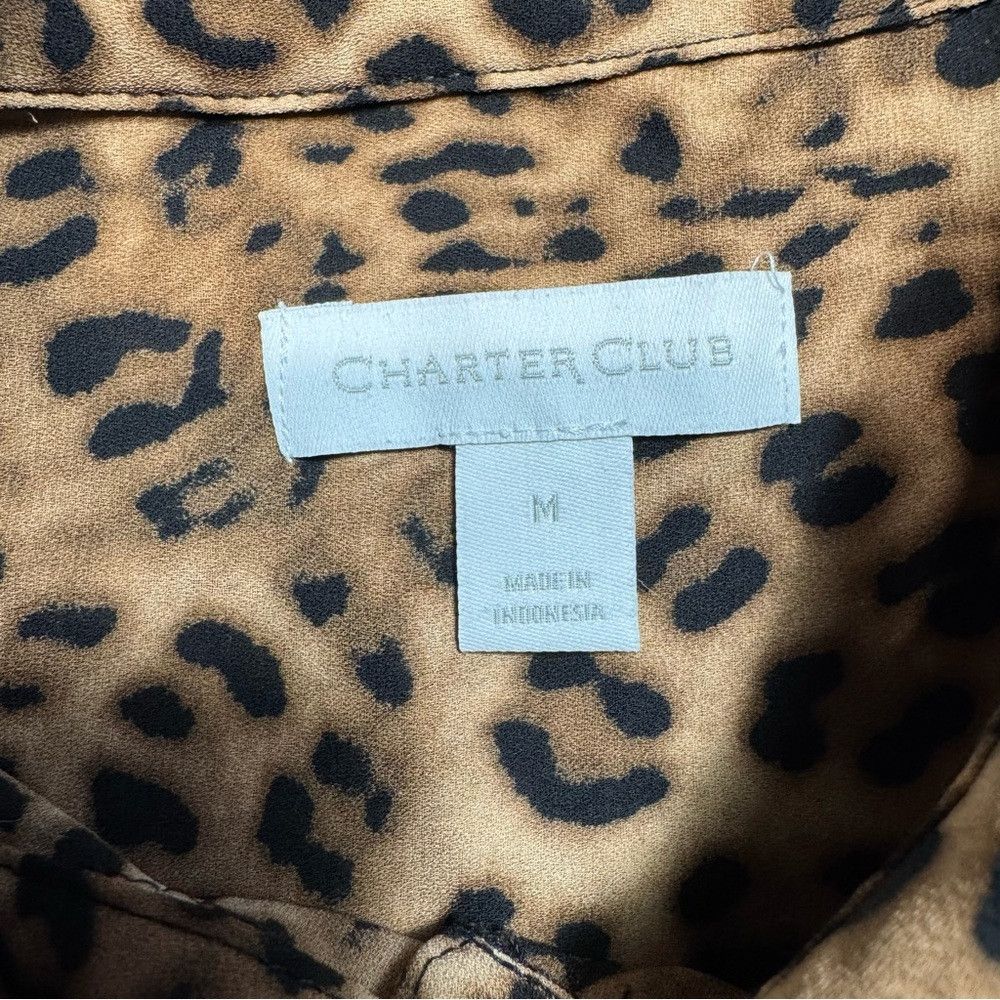 Charter Club Charter Club Animal-Print Roll Tab Sleeve Blouse Size M Size M / US 6-8 / IT 42-44 - 7 Thumbnail