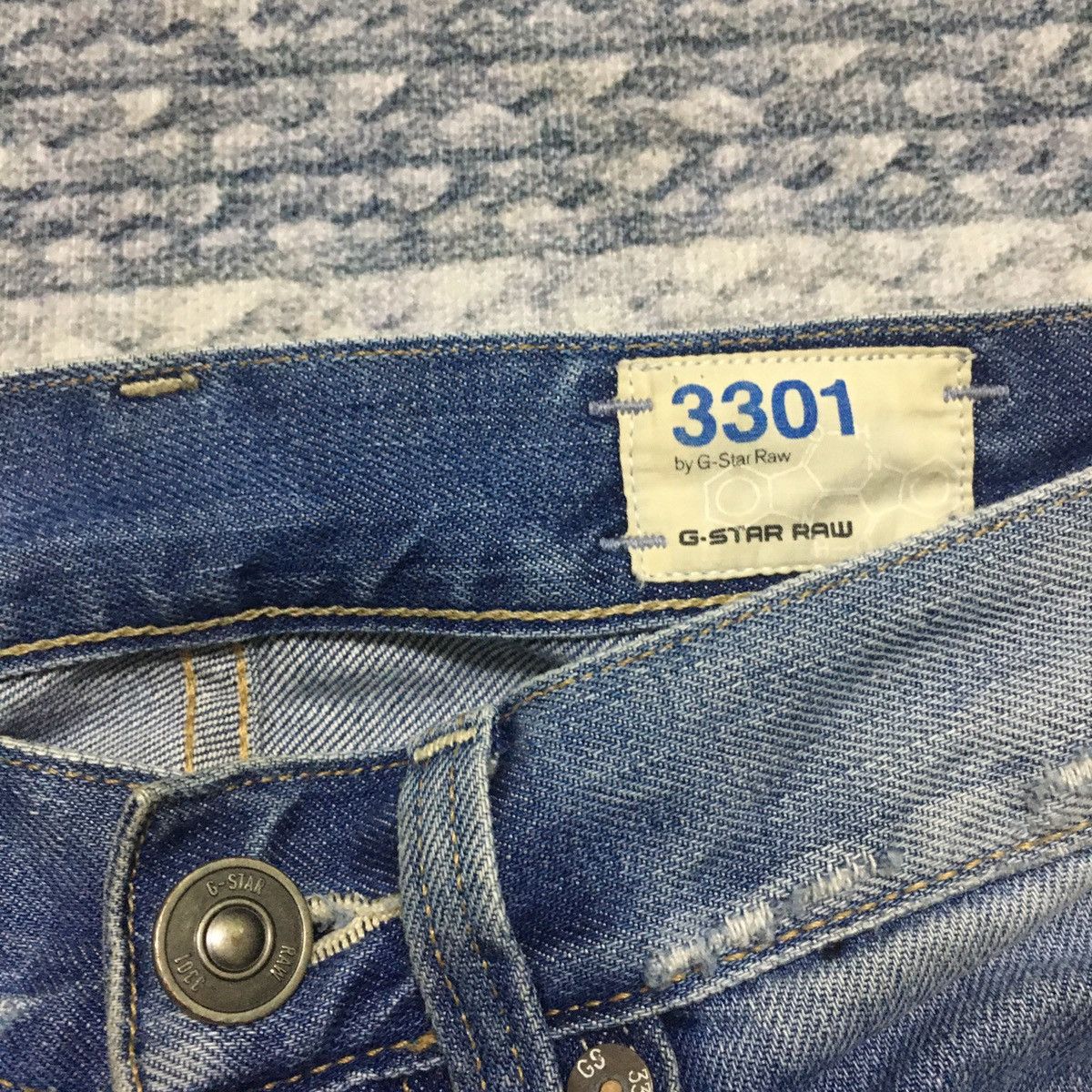 G-Star Distressed 3301 Raw Denim By G-Star Size US 29 - 4 Thumbnail