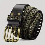 Other Dark Gold Triple Line Square Rivet Belt Size ONE SIZE - 2 Thumbnail