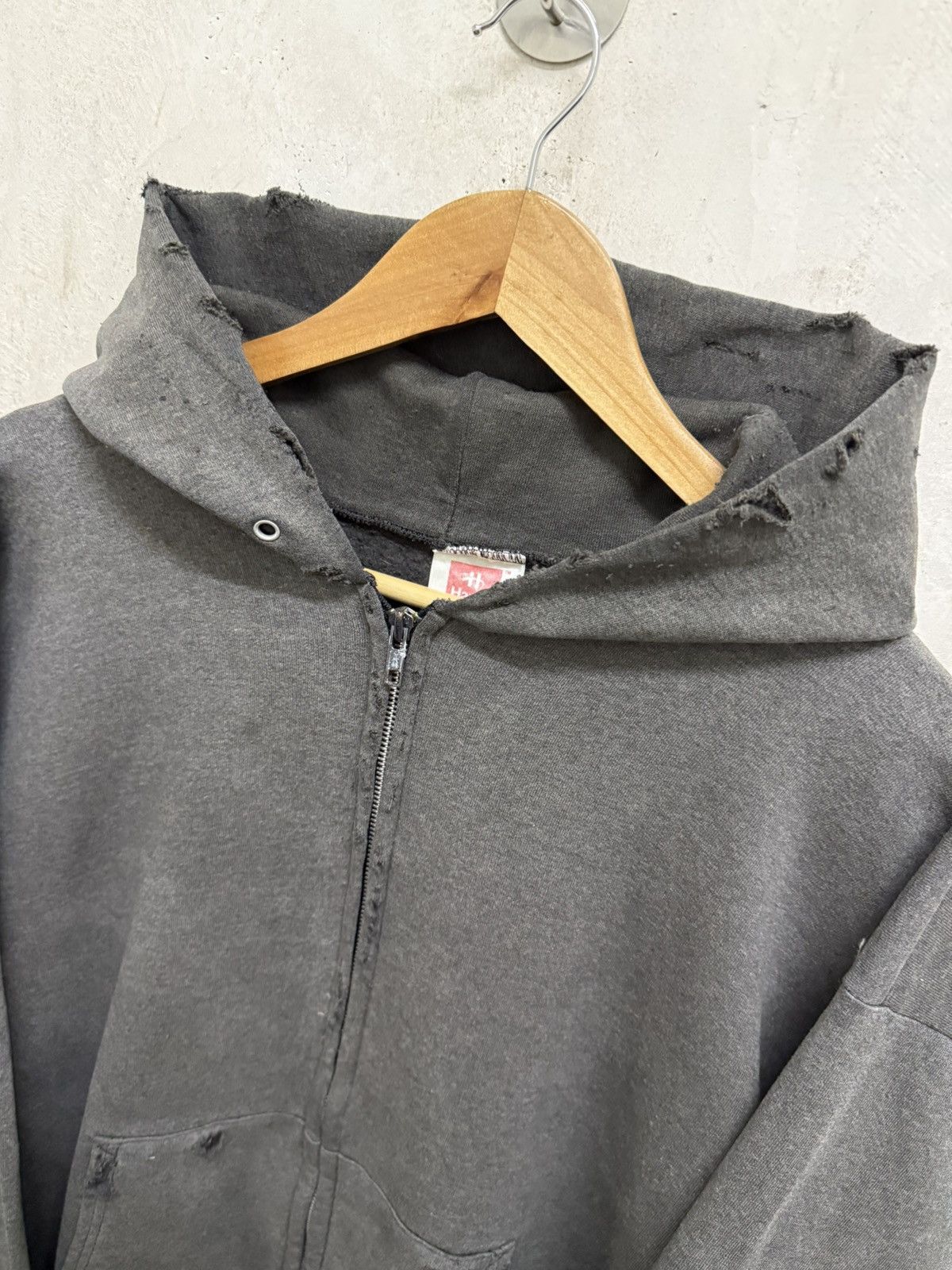 Vintage Thrashed Sun Faded Zipper Distressed Hoodie Size US L / EU 52-54 / 3 - 4 Thumbnail