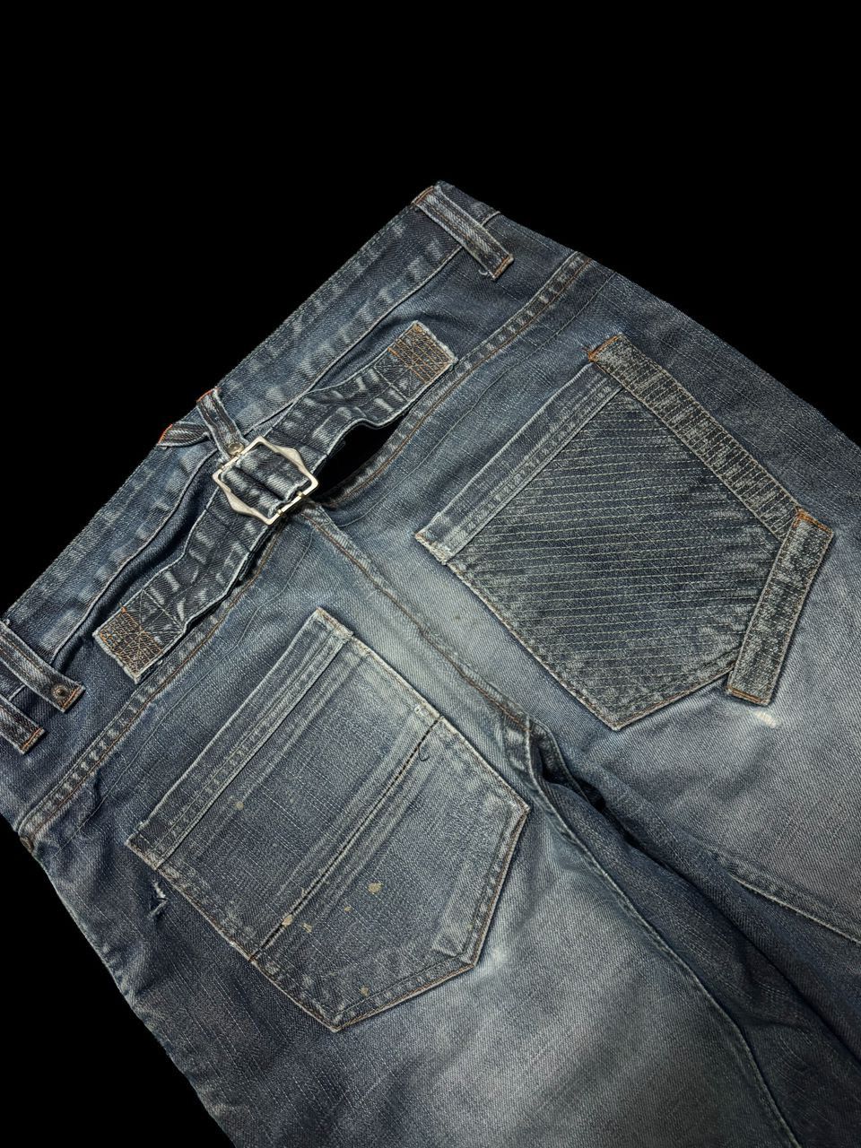 Rusty THRASHED Shine Denim Construction Rusty Blue Distressed Jean Size US 32 / EU 48 - 19 Thumbnail