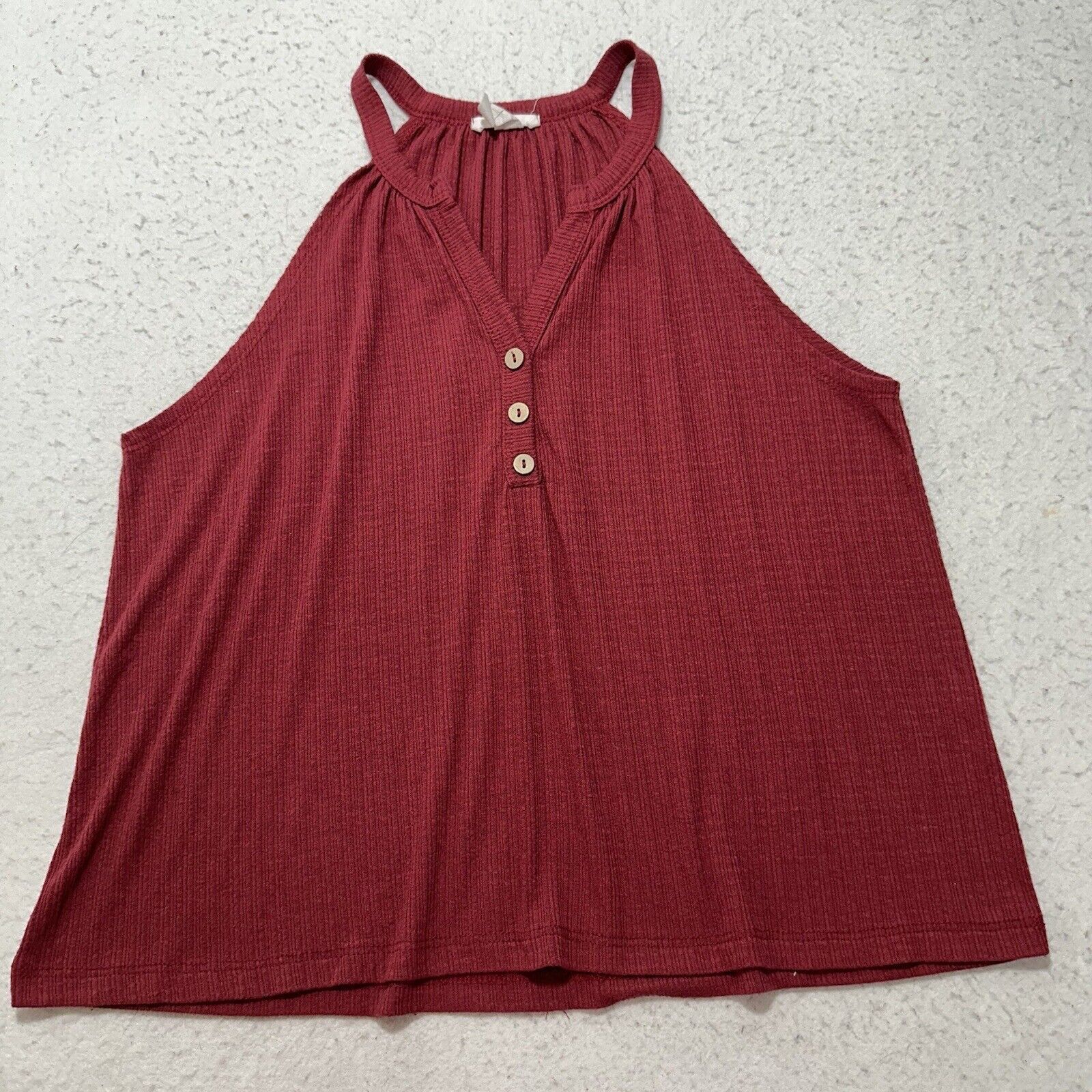 Other Tiny Willow M/L Halter V-Neck Tank Top Maroon Red Blouse Size L / US 10 / IT 46 - 1 Thumbnail