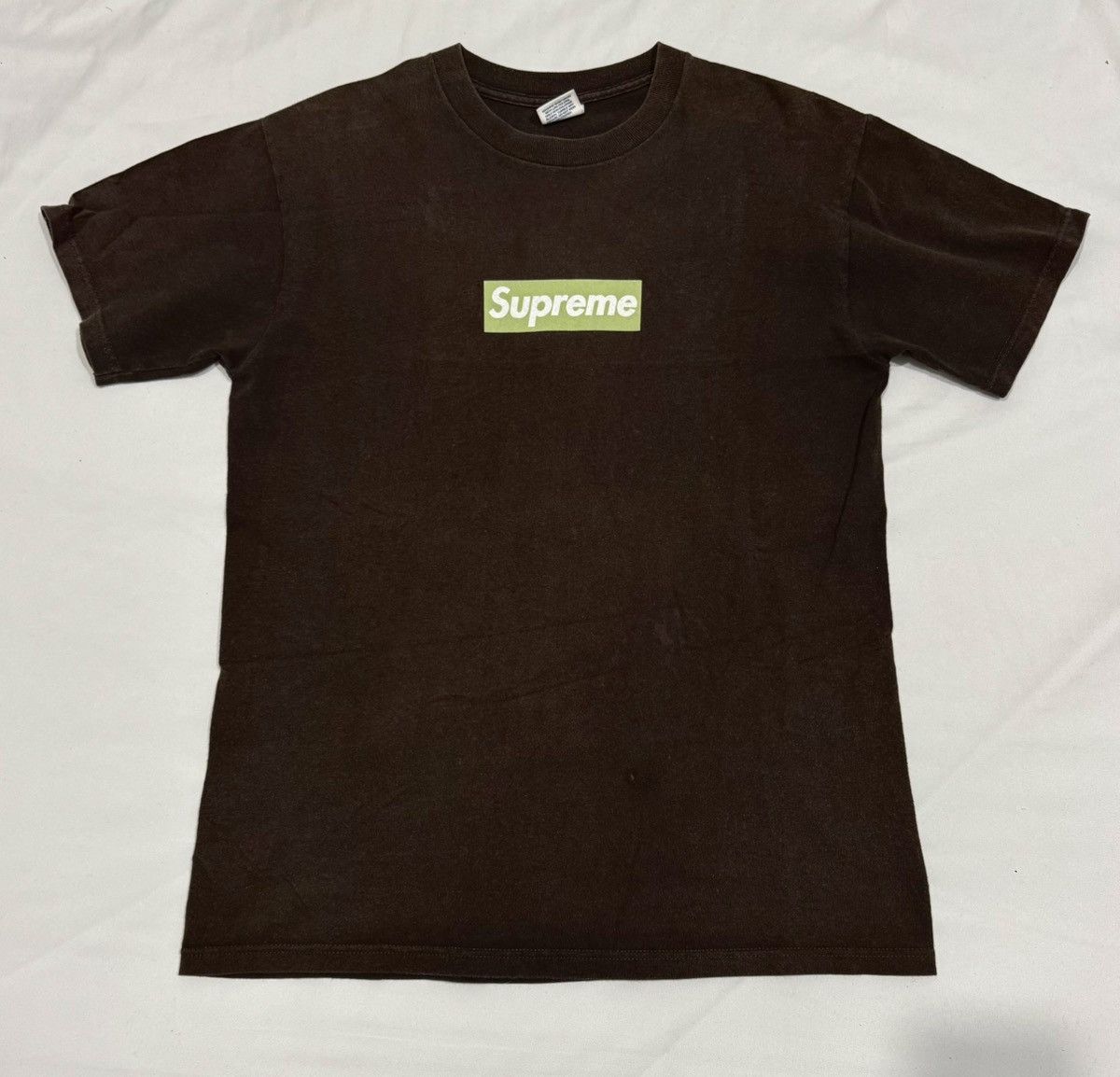 Supreme Supreme Green on Brown Kiwi Box Logo Tee 2001 Size US M / EU 48-50 / 2 - 2 Thumbnail