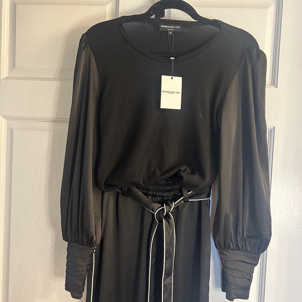 Generation Love Women's Generation Love Black Satin Pants XS Size 24" / US 00 / IT 34 - 12 Thumbnail