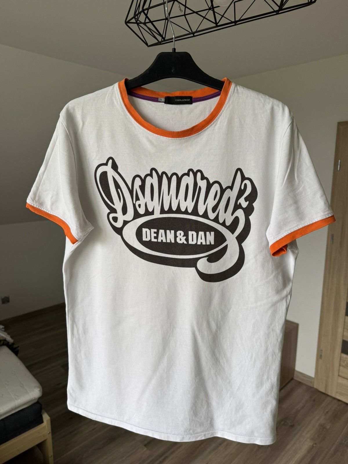 Dsquared2 × Japanese Brand Dsquared2 Logo Y2K Ringer T-shirt 00s Dean&Dan White XL Size US XL / EU 56 / 4 - 4 Thumbnail